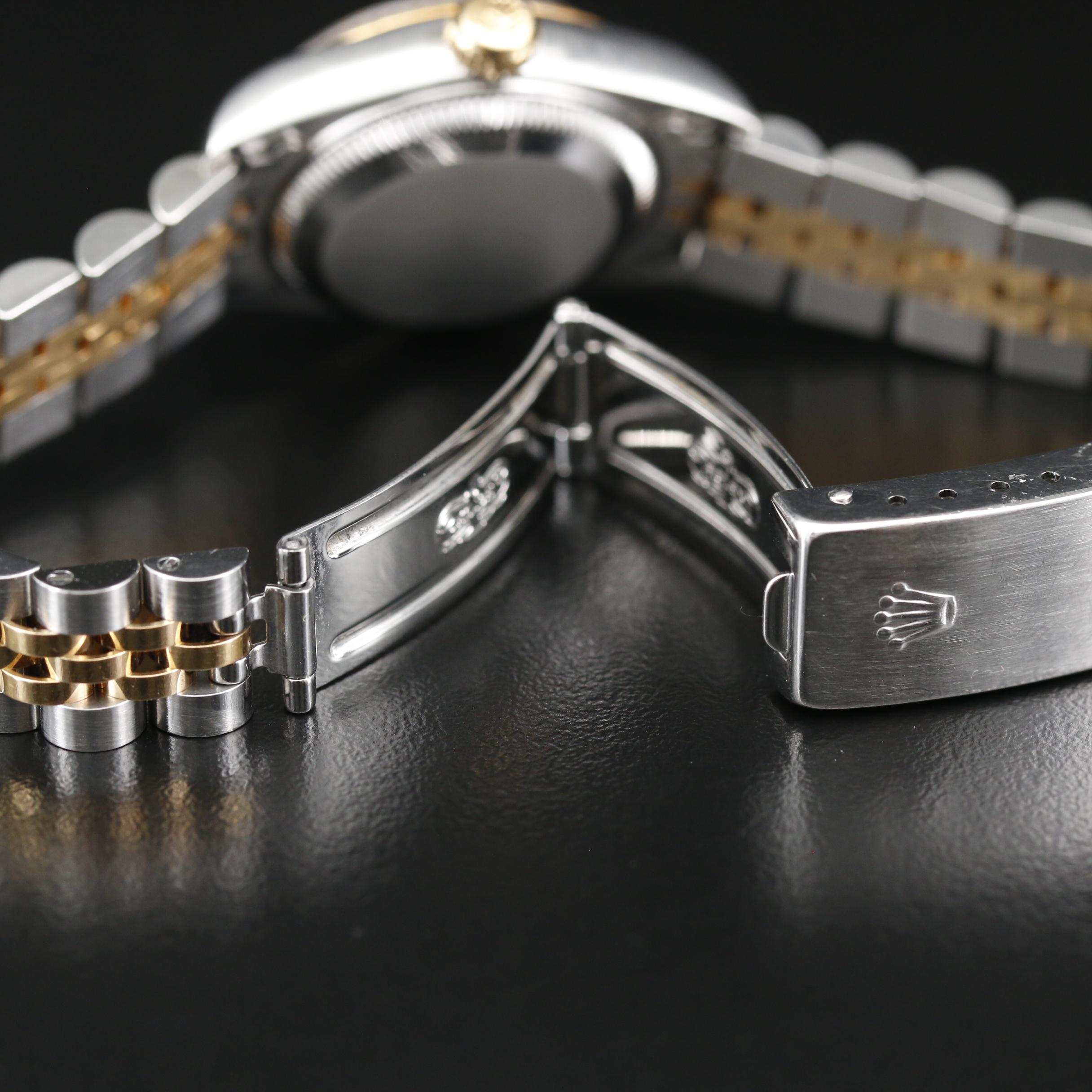 1994 Rolex Datejust 18K, Stainless Steel and Factory Diamond Dial Watch