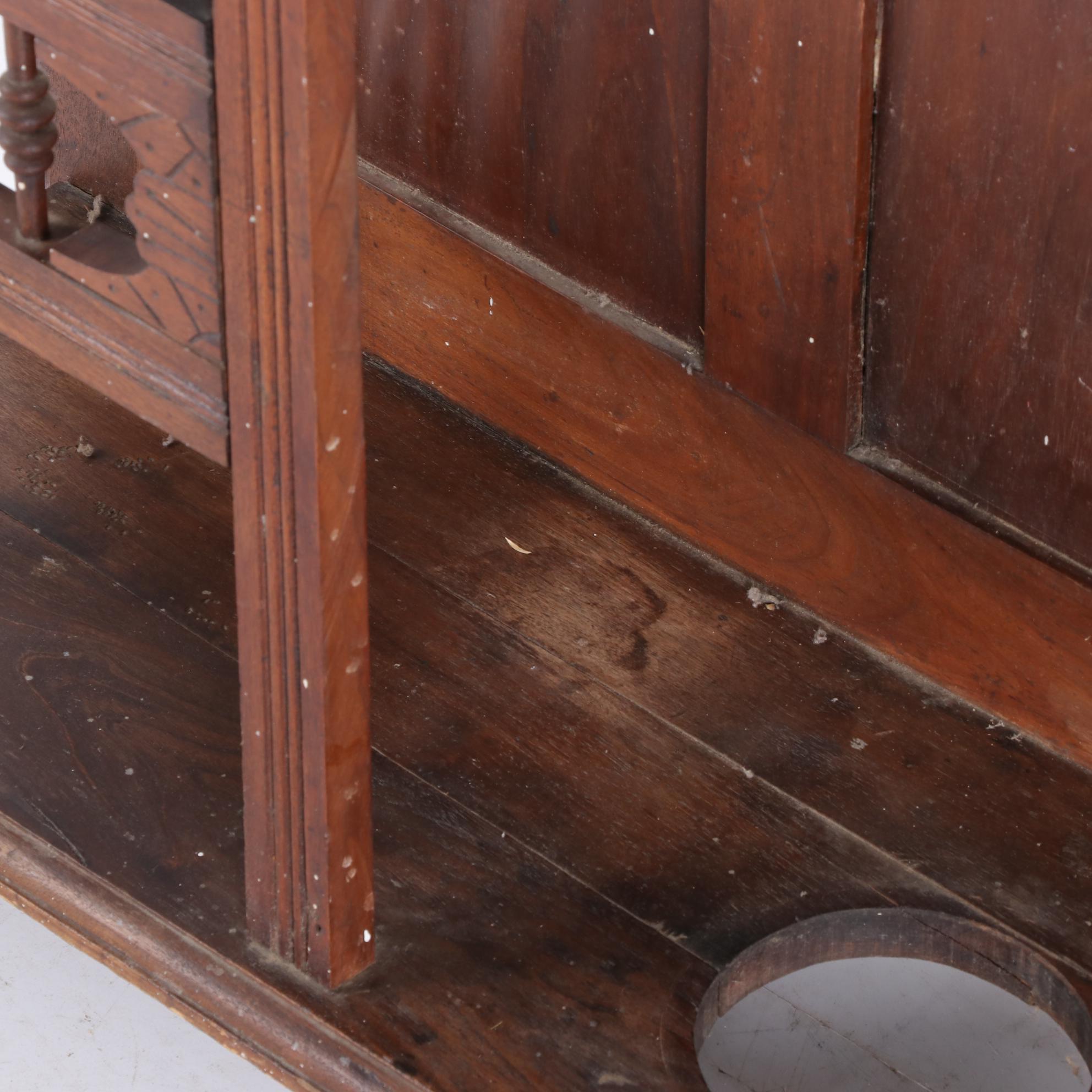 Victorian Eastlake Walnut Hall Tree, Late 19th Century