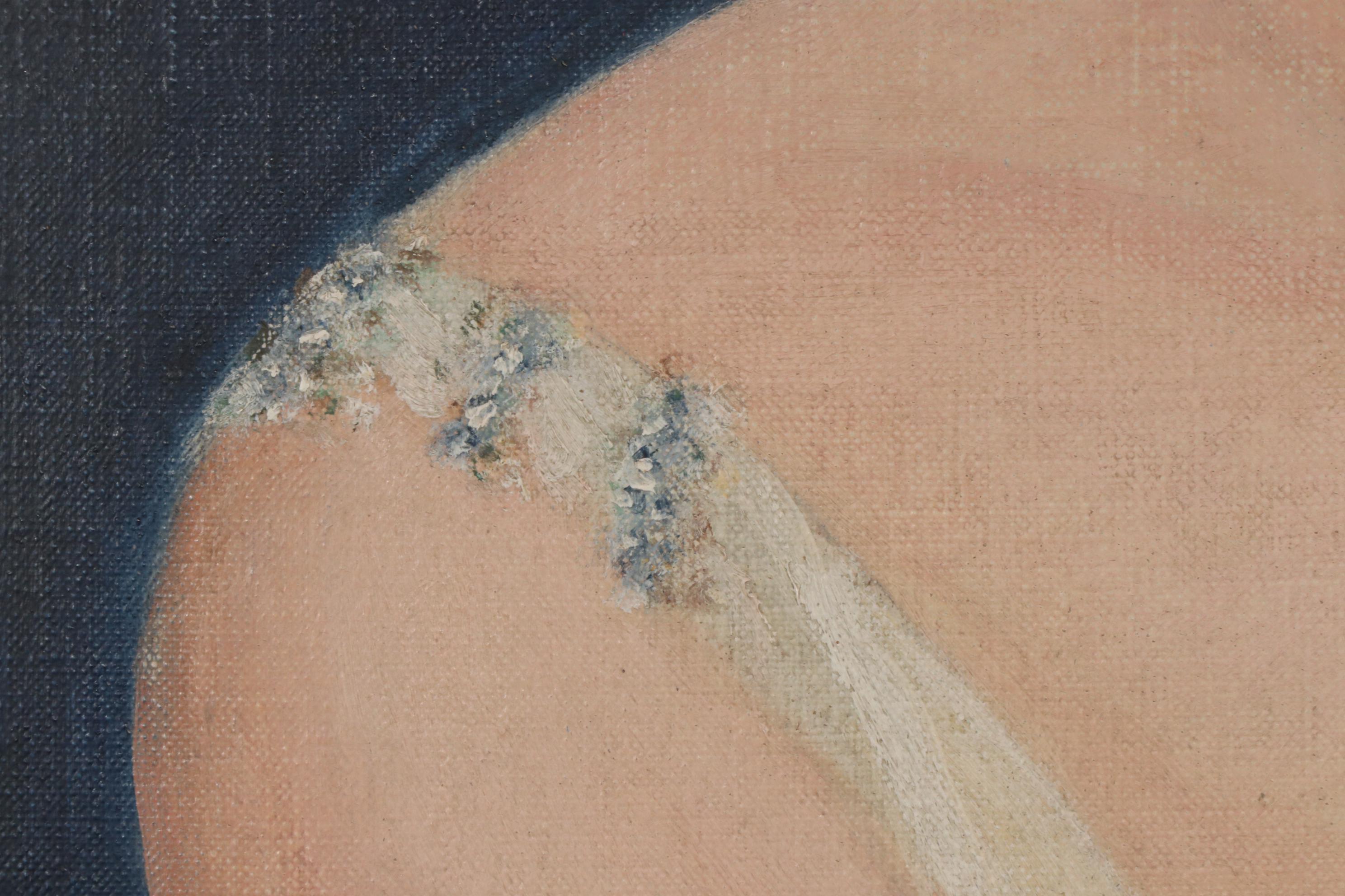 Oil Painting Portrait of Blonde Woman Seated in Chair, 1934