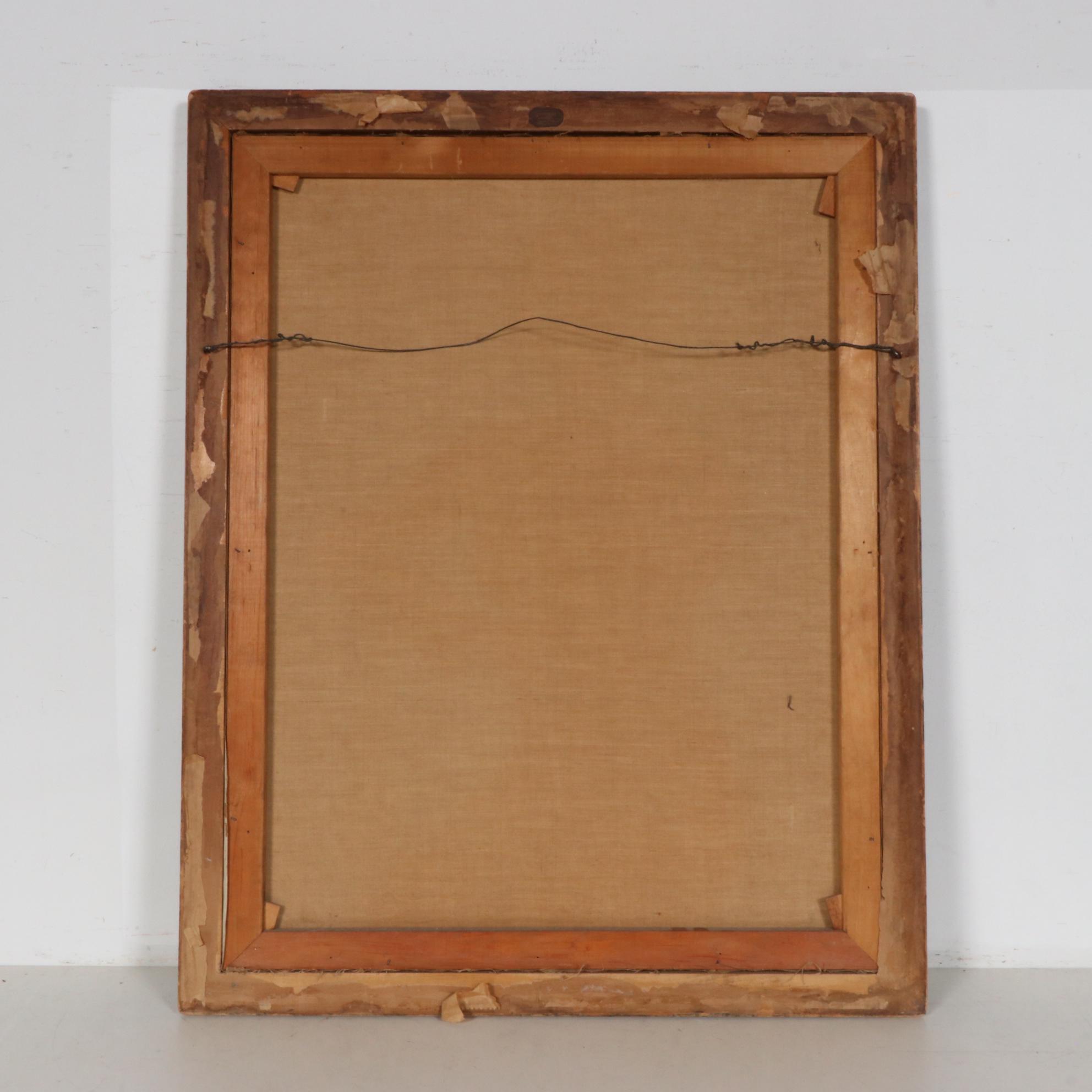 Oil Painting Portrait of Blonde Woman Seated in Chair, 1934