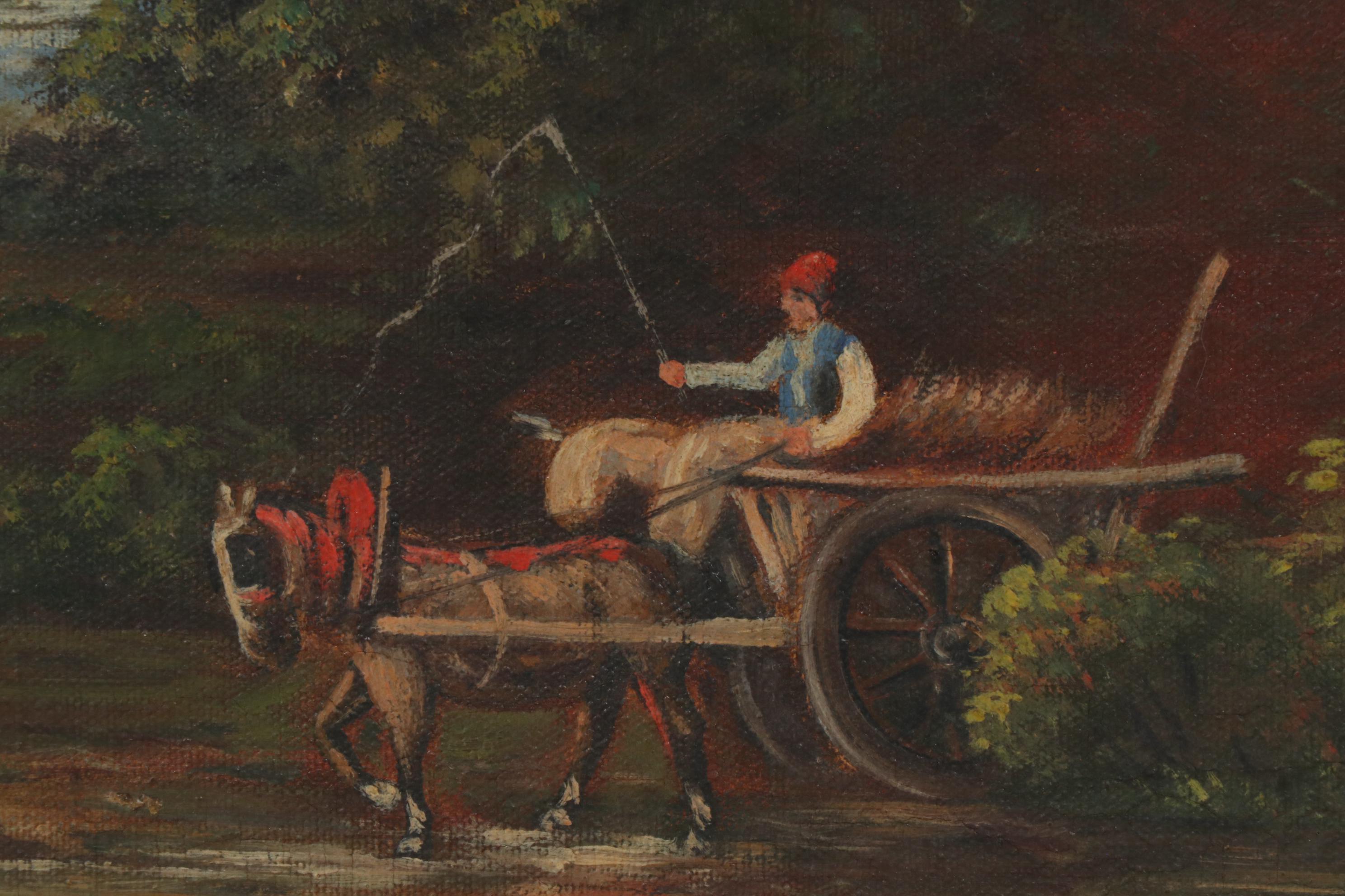 John Bianchi Oil Painting "English Village", Early 20th Century