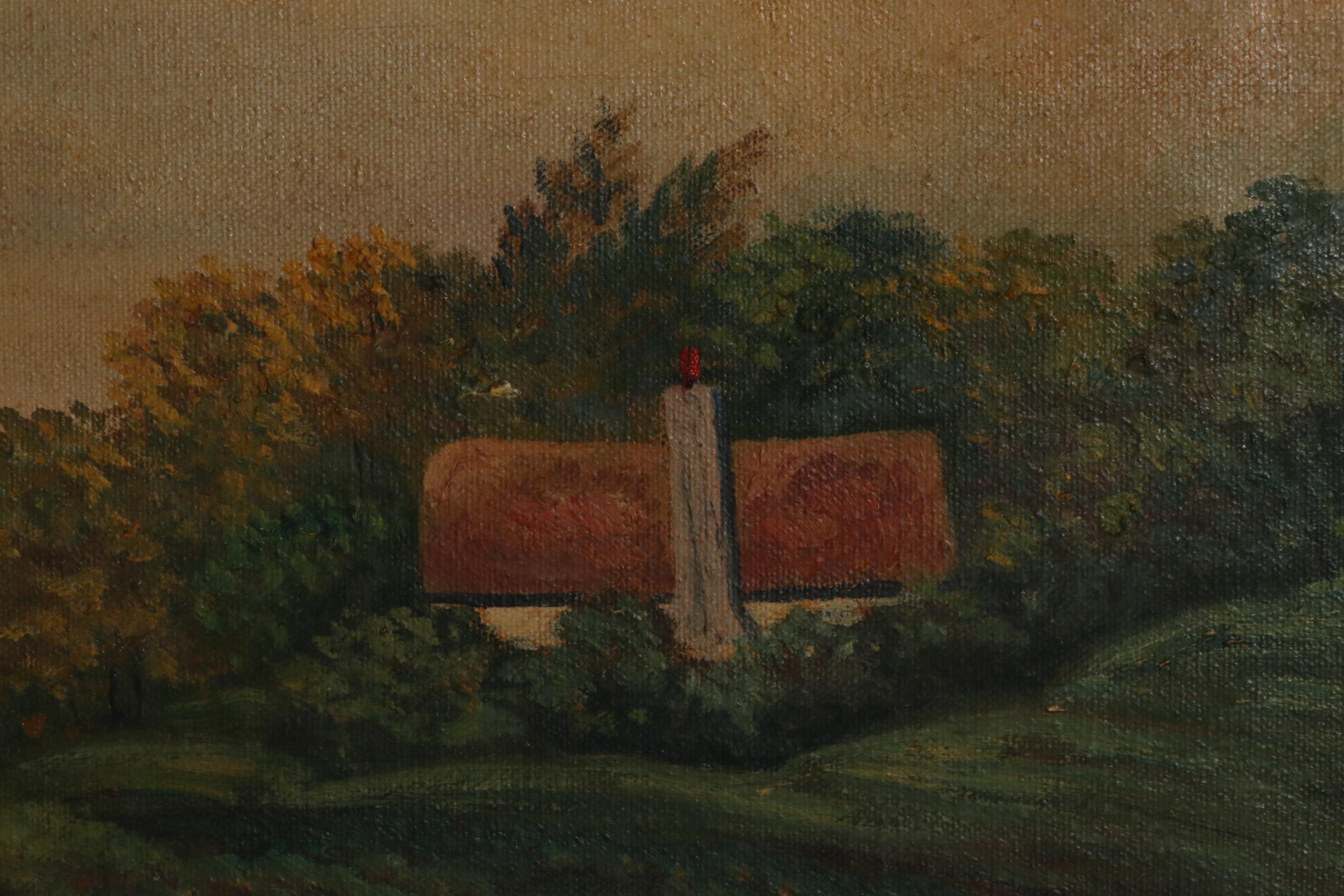 John Bianchi Oil Painting "English Village", Early 20th Century