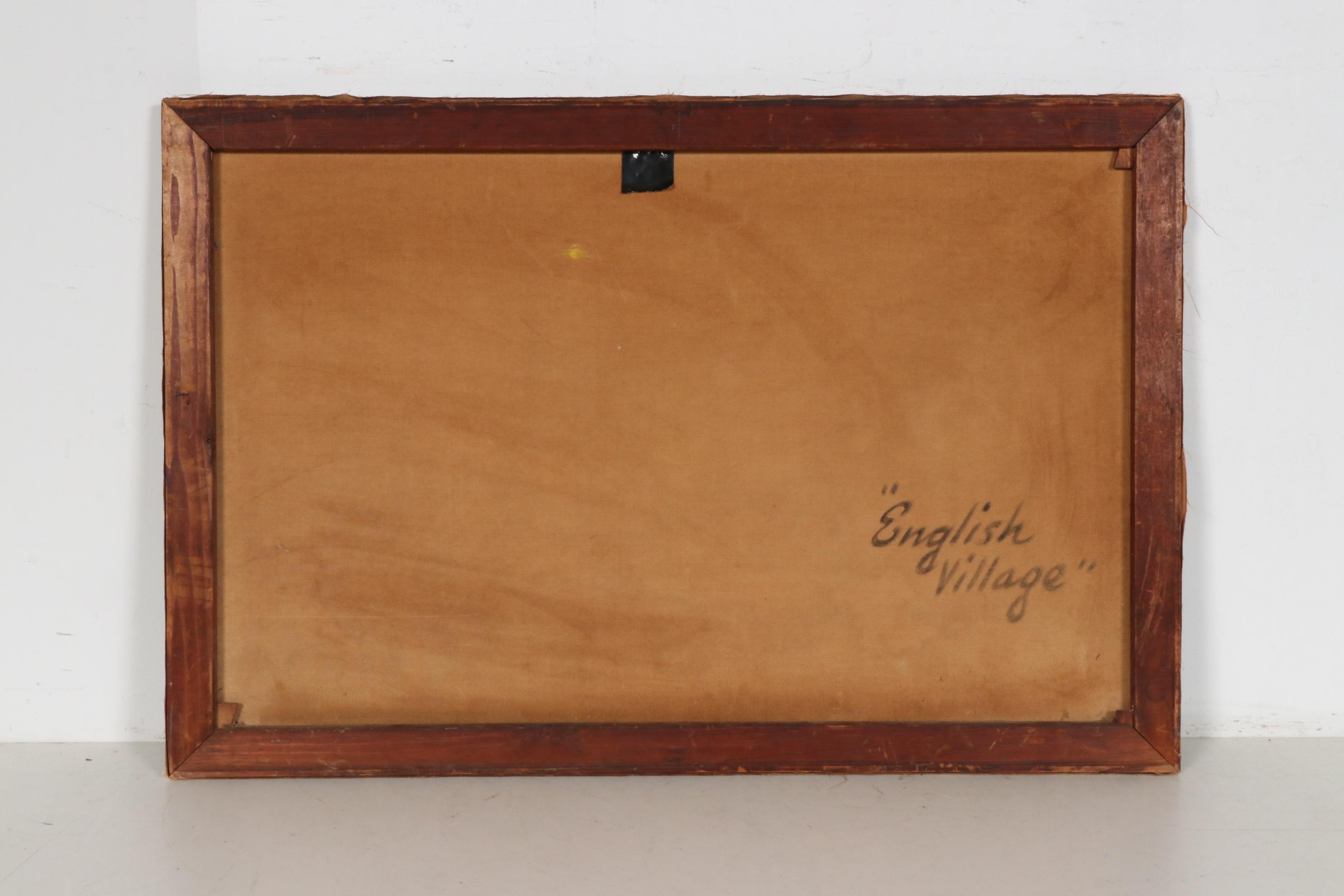 John Bianchi Oil Painting "English Village", Early 20th Century