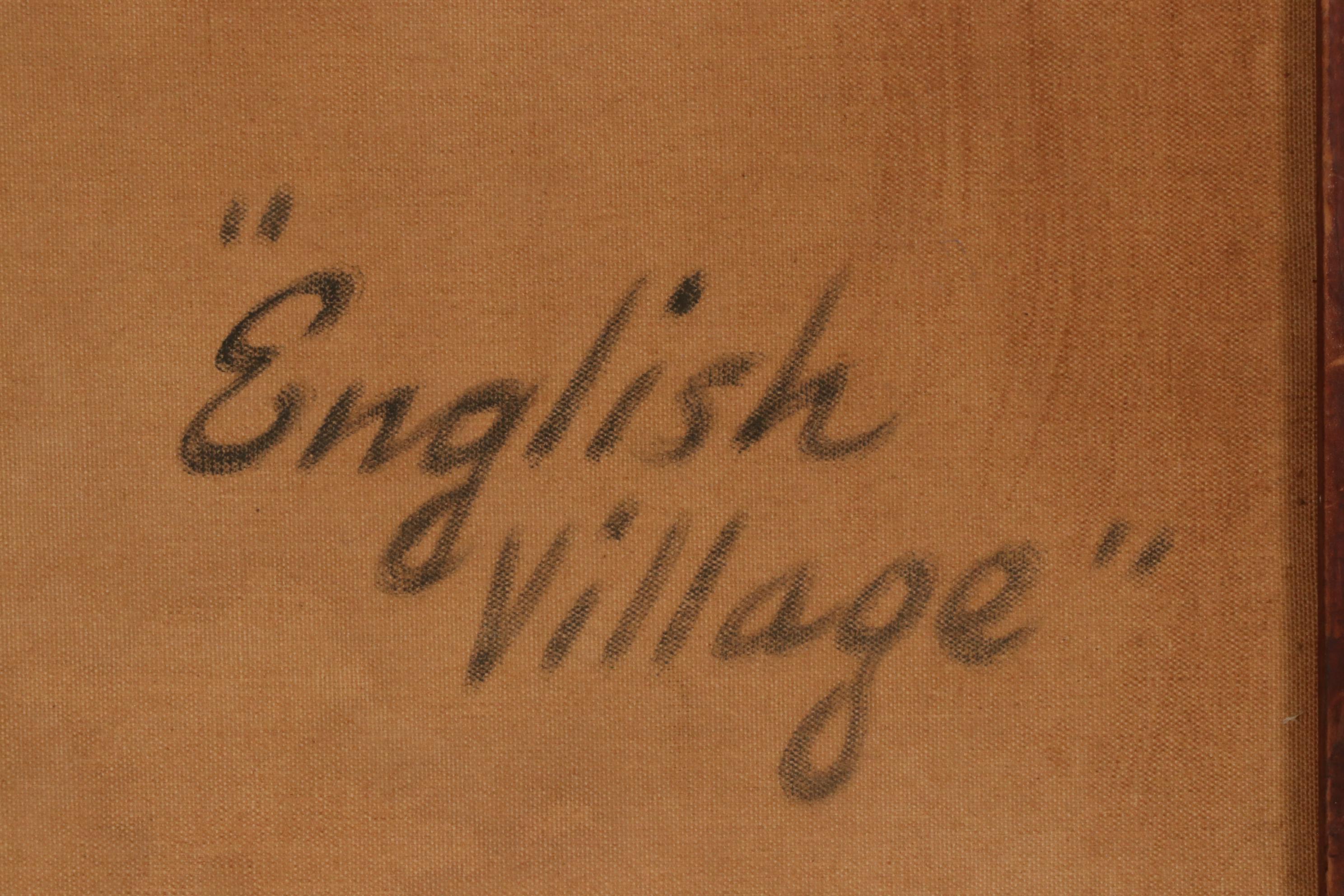 John Bianchi Oil Painting "English Village", Early 20th Century