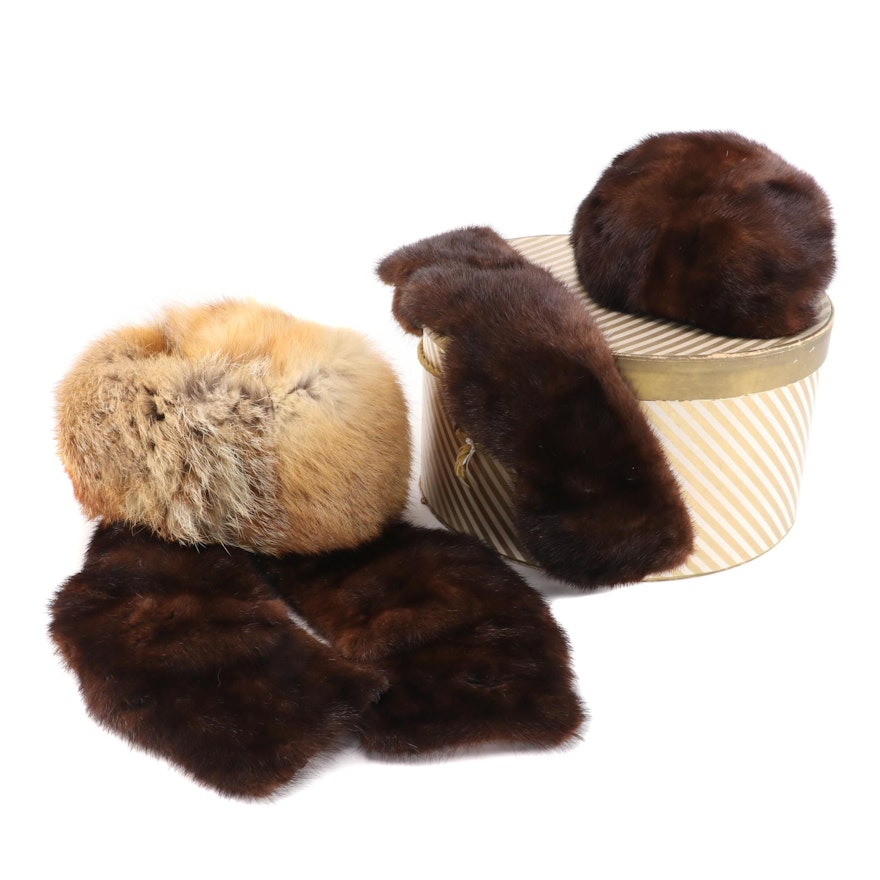 Mink and Red Fox Fur Hats and Collars Including Howard Albert