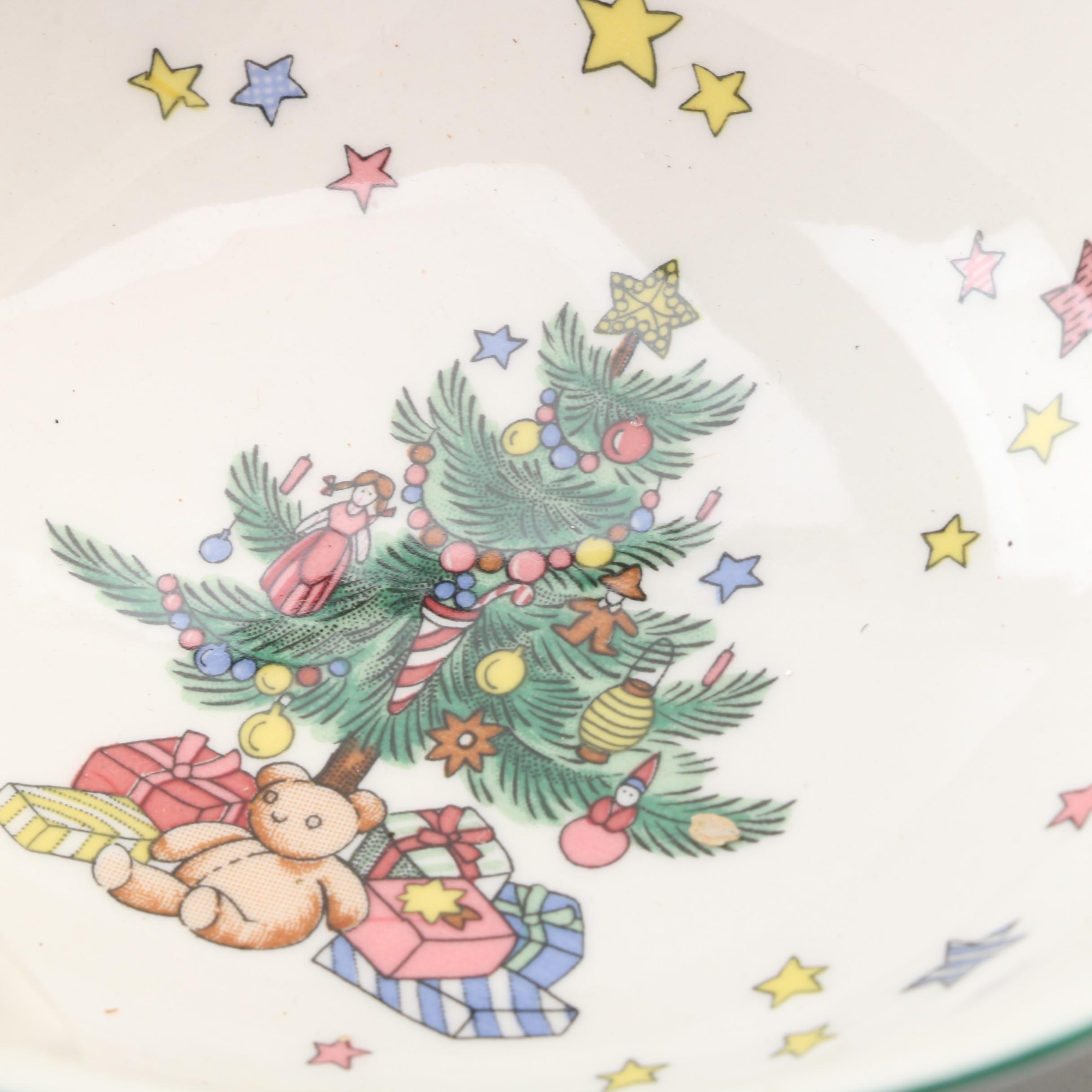 Lenox Porcelain "Holiday" and Nikko "Christmastime" Porcelain Candy Dishes