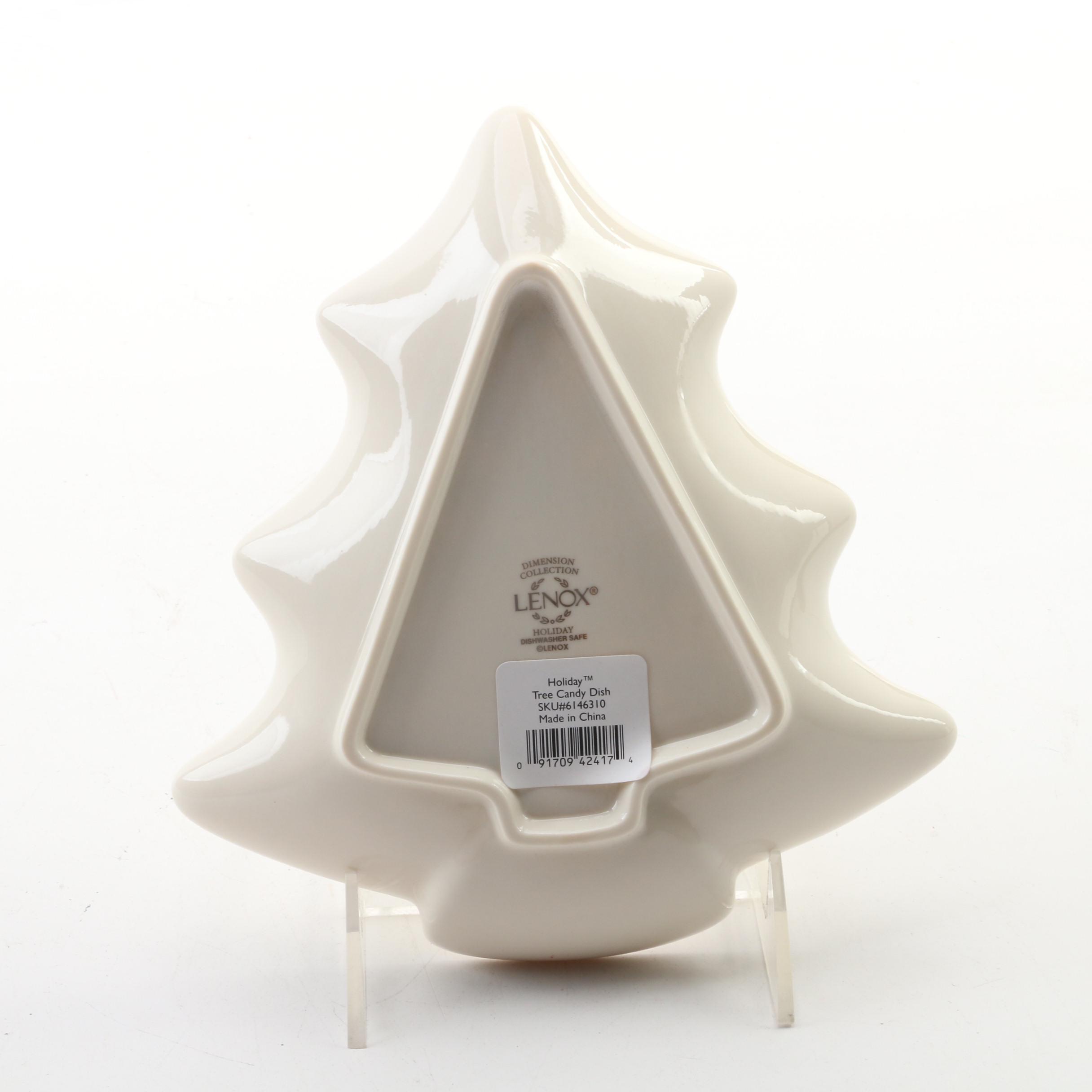 Lenox Porcelain "Holiday" and Nikko "Christmastime" Porcelain Candy Dishes