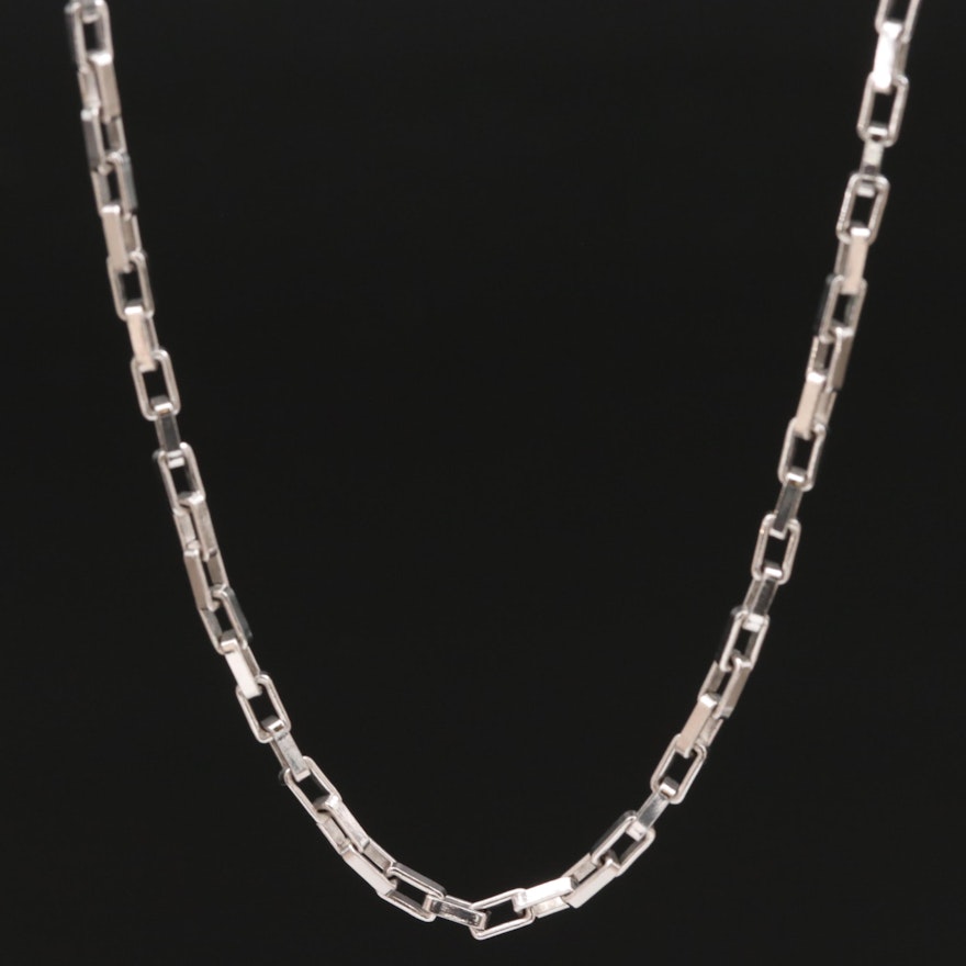 Sterling Box Link Chain Necklace