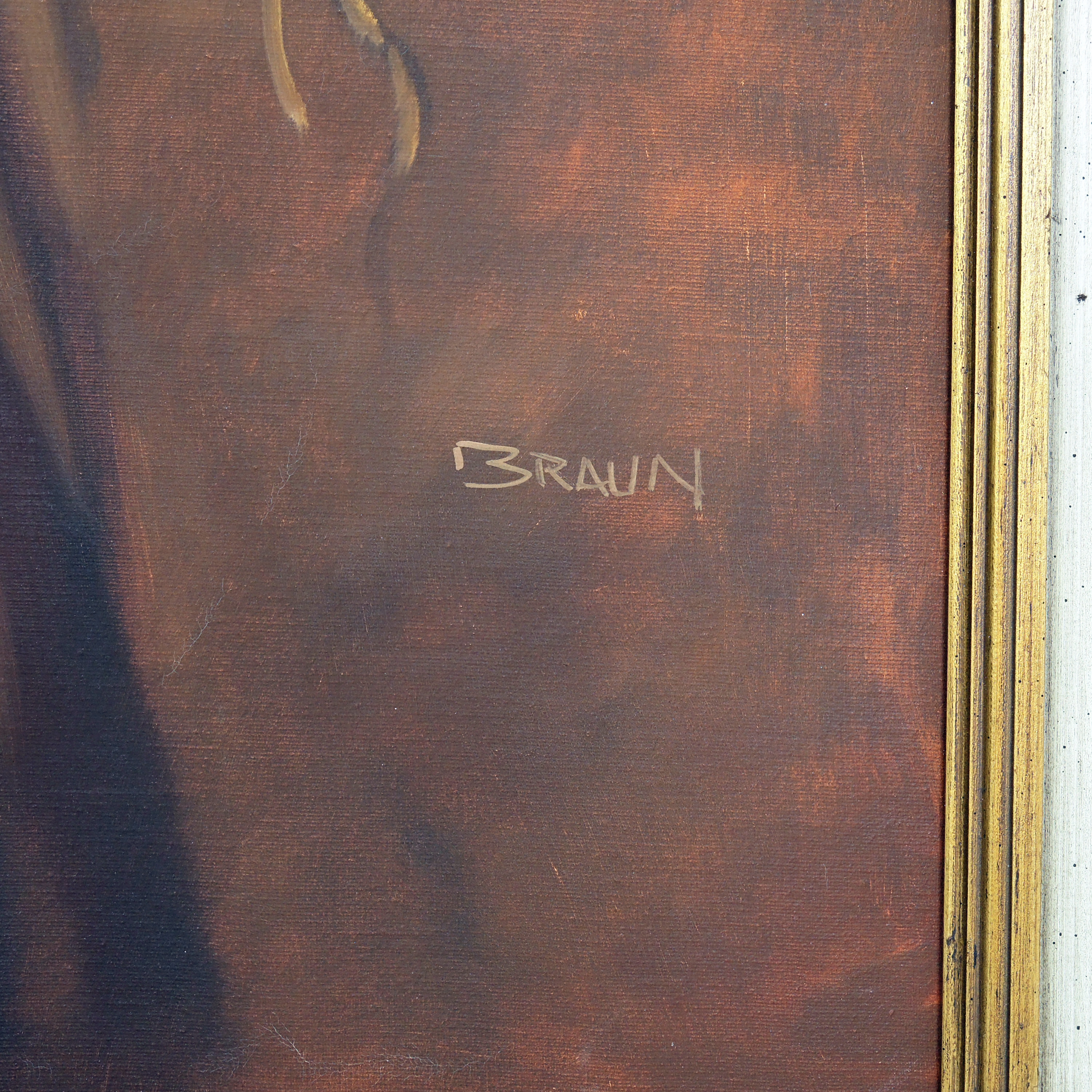 Jorge Braun Tarallo Native American Chief Oil Portrait