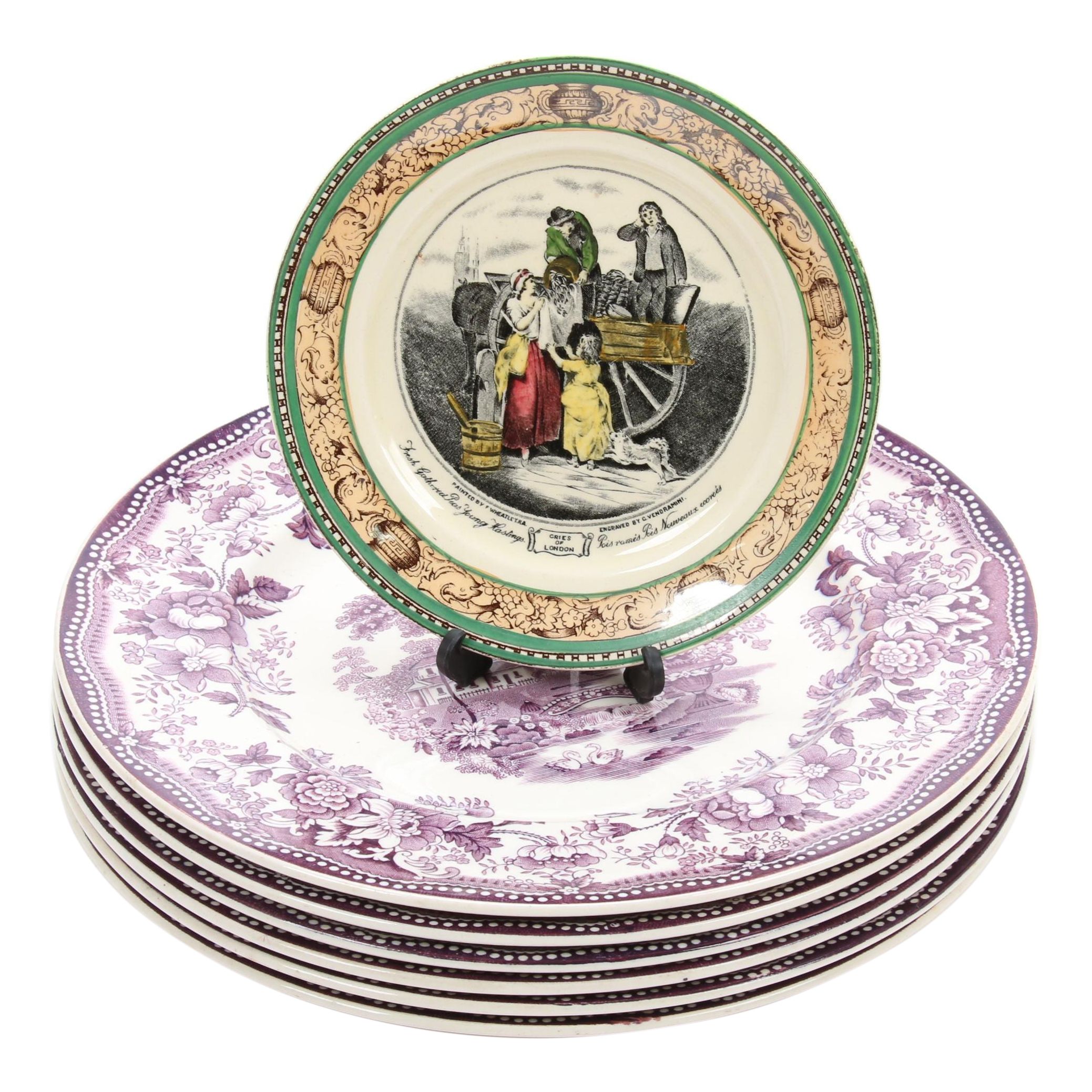 Royal Staffordshire "Tonquin" Dinner Plates and Adams Side Plate