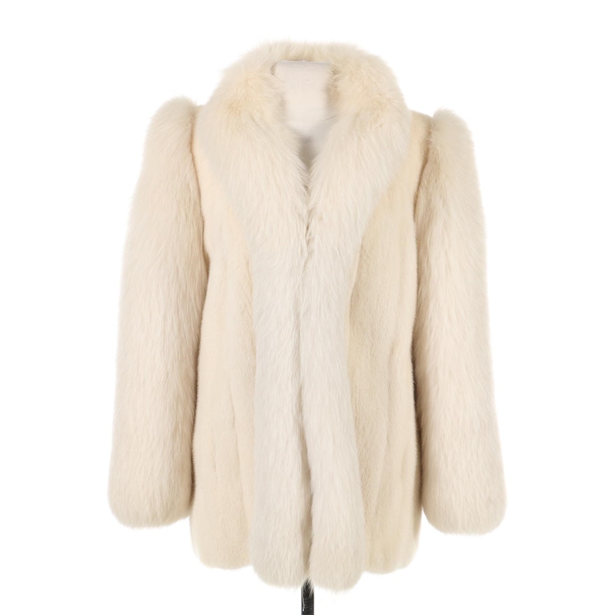 White Mink and Fox Fur Jacket