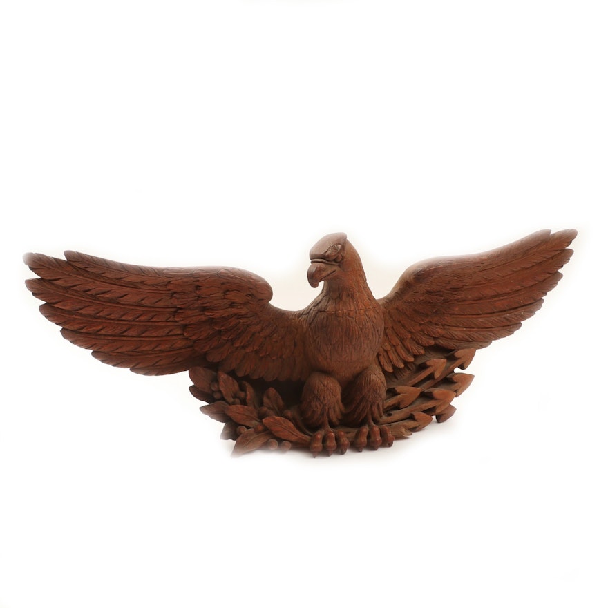 Centennial Era Carved Wood Bald Eagle Figure