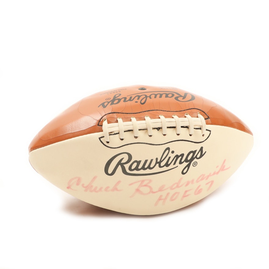 Chuck Bednarik "HOF 67" Autographed  Rawlings Football