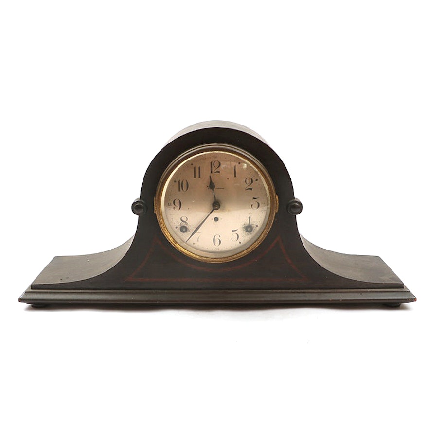 Seth Thomas  Clock Co. Mahogany Tambour Mantel Clock, circa 1920s