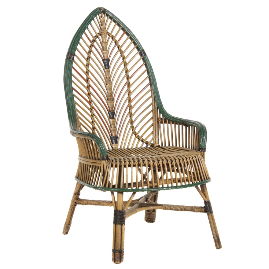 Polychromatic Rattan Arm Chair