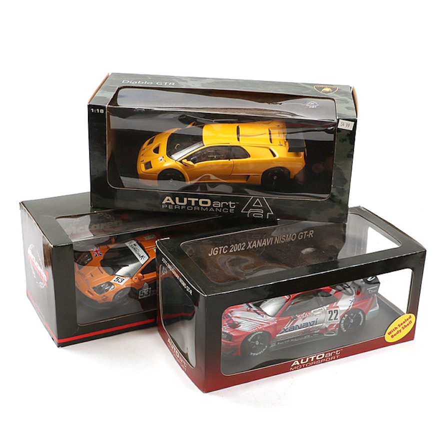 McLaren Collectibles Auto Art Motorsports Cars in Original Packaging