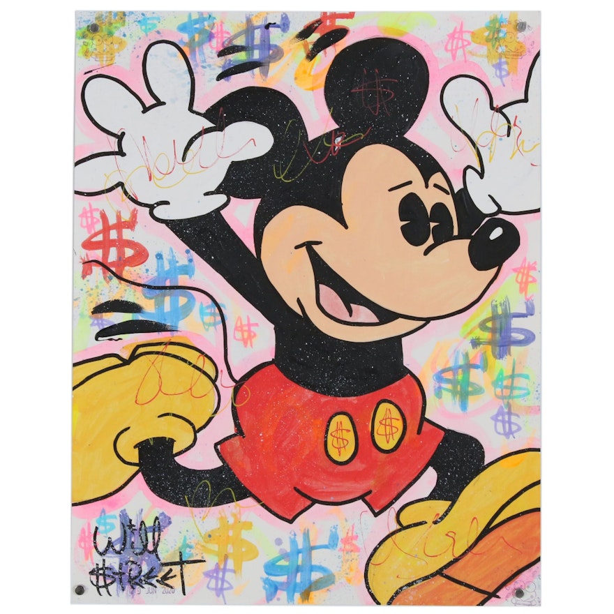 Will $treet Acrylic and Ink "Mickey Jump 4 Joy", 2020