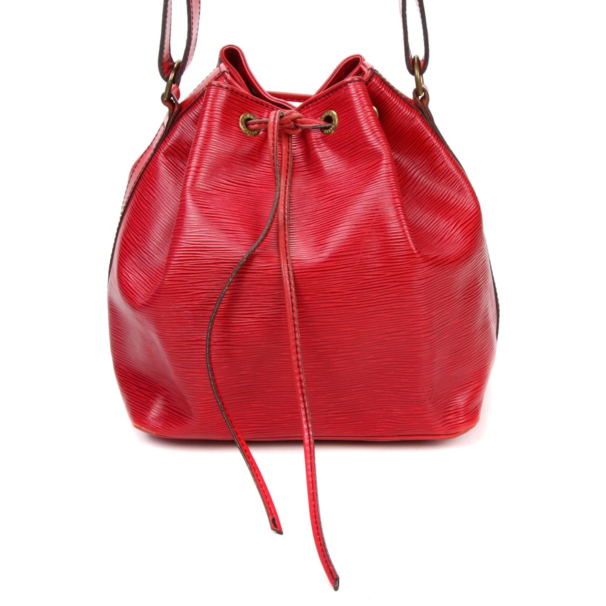 Louis Vuitton Petit Noe Bucket Bag in Red Epi Leather
