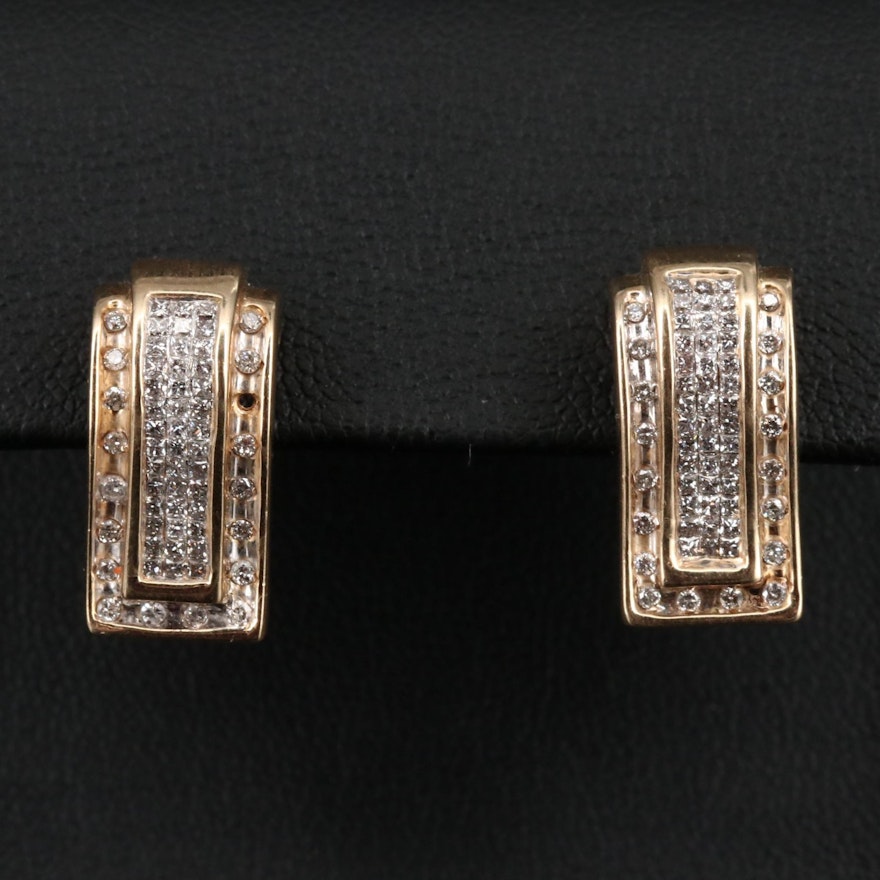 14K 1.00 CTW Diamond Invisible Set Drop Earrings