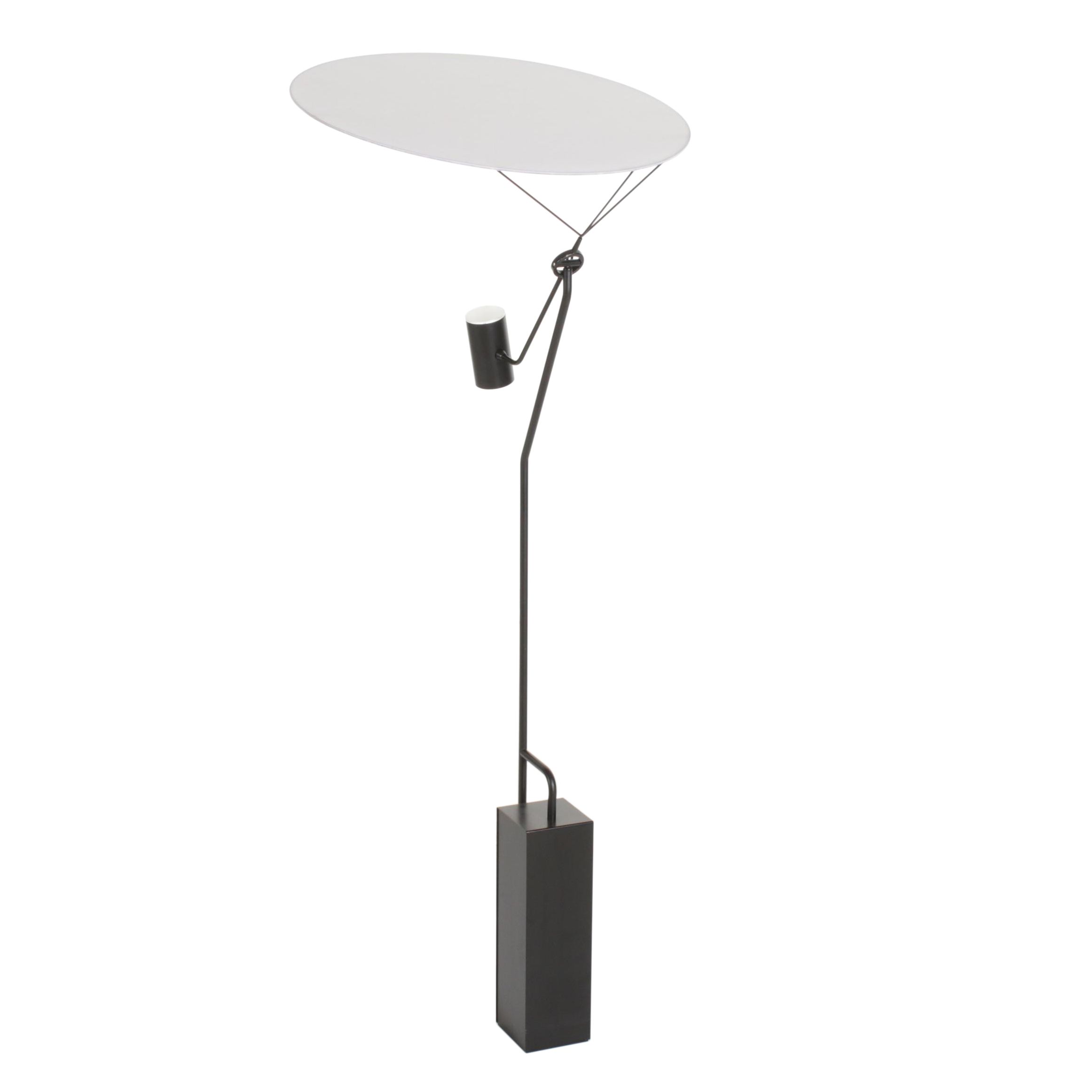 Roche Bobois Costa Modernist "Full Moon" Metal Floor Lamp with Pivoting Light