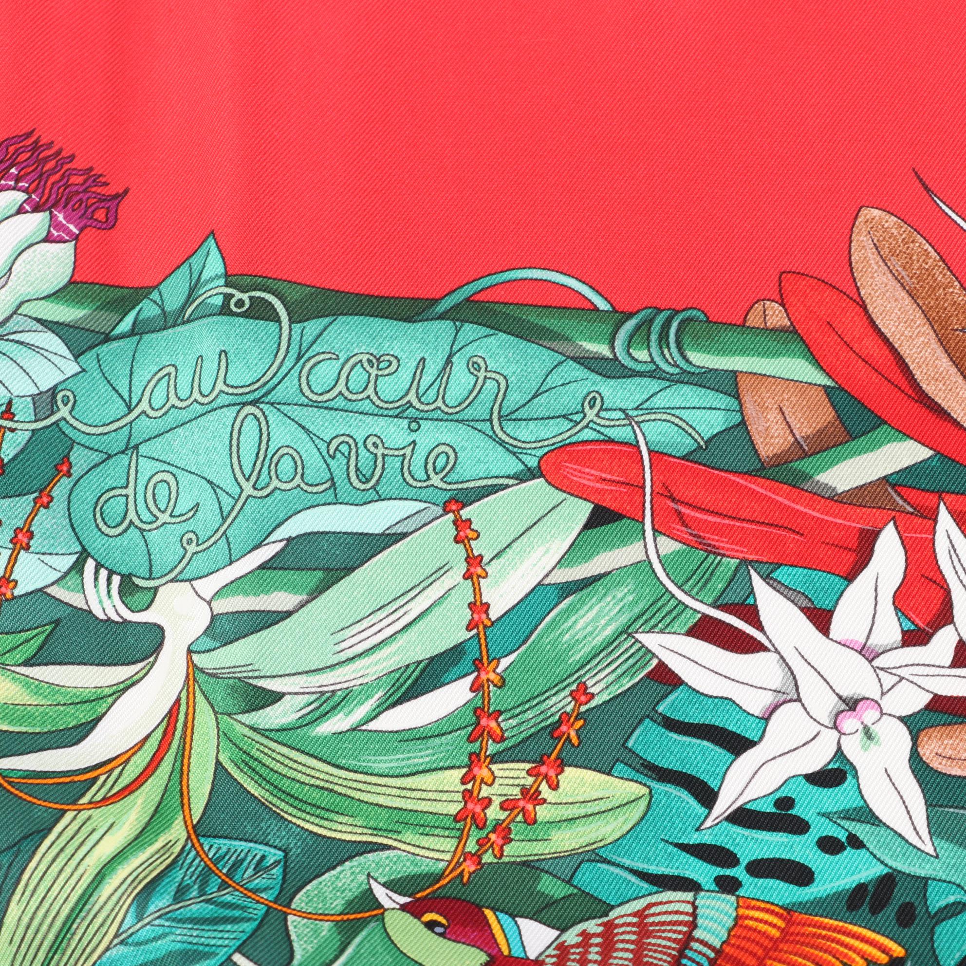 Hermès "Au Coeur de la Vie" Silk Scarf