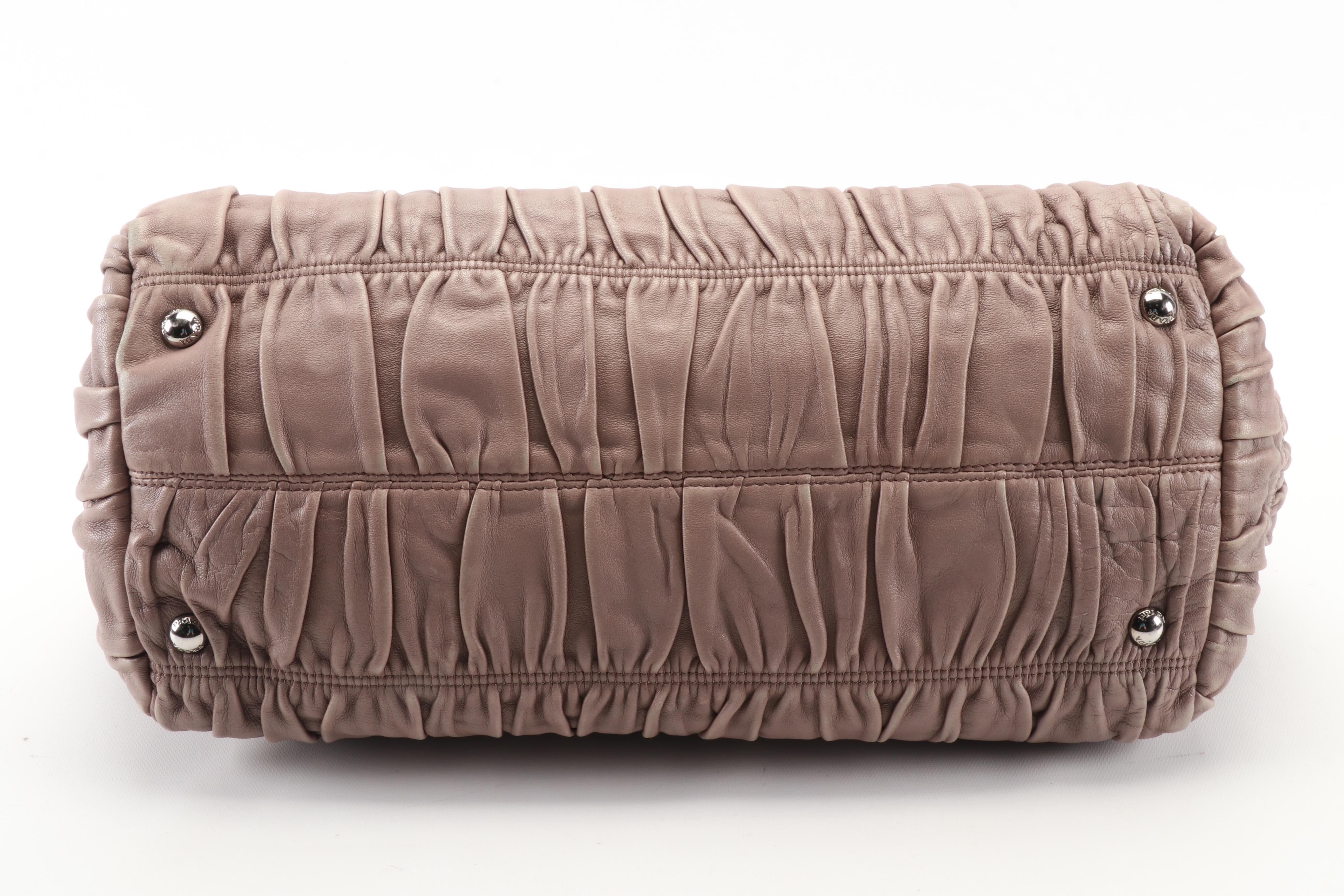 Prada Double Zip Large Tote Bag in Taupe Napa Gaufre Leather