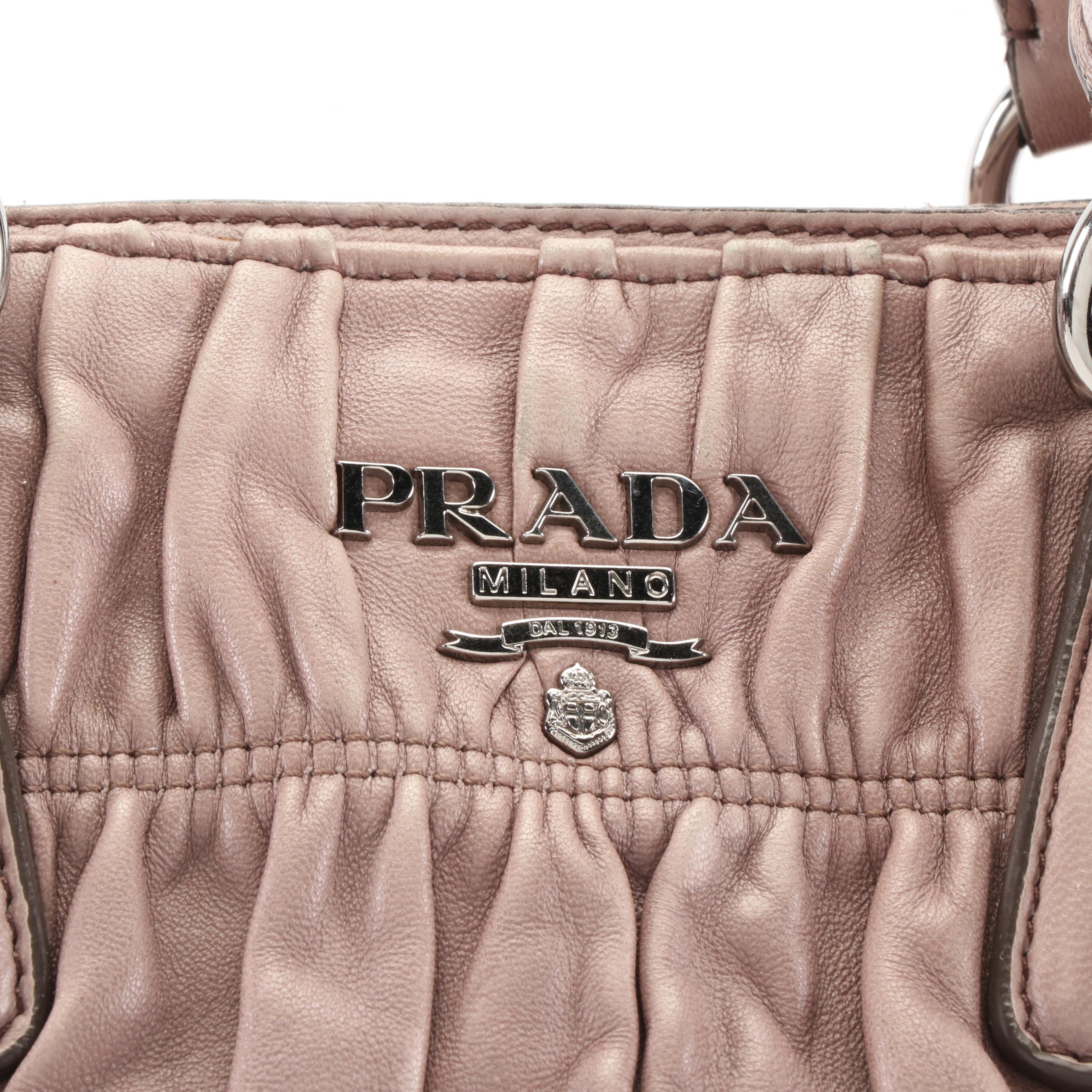 Prada Double Zip Large Tote Bag in Taupe Napa Gaufre Leather