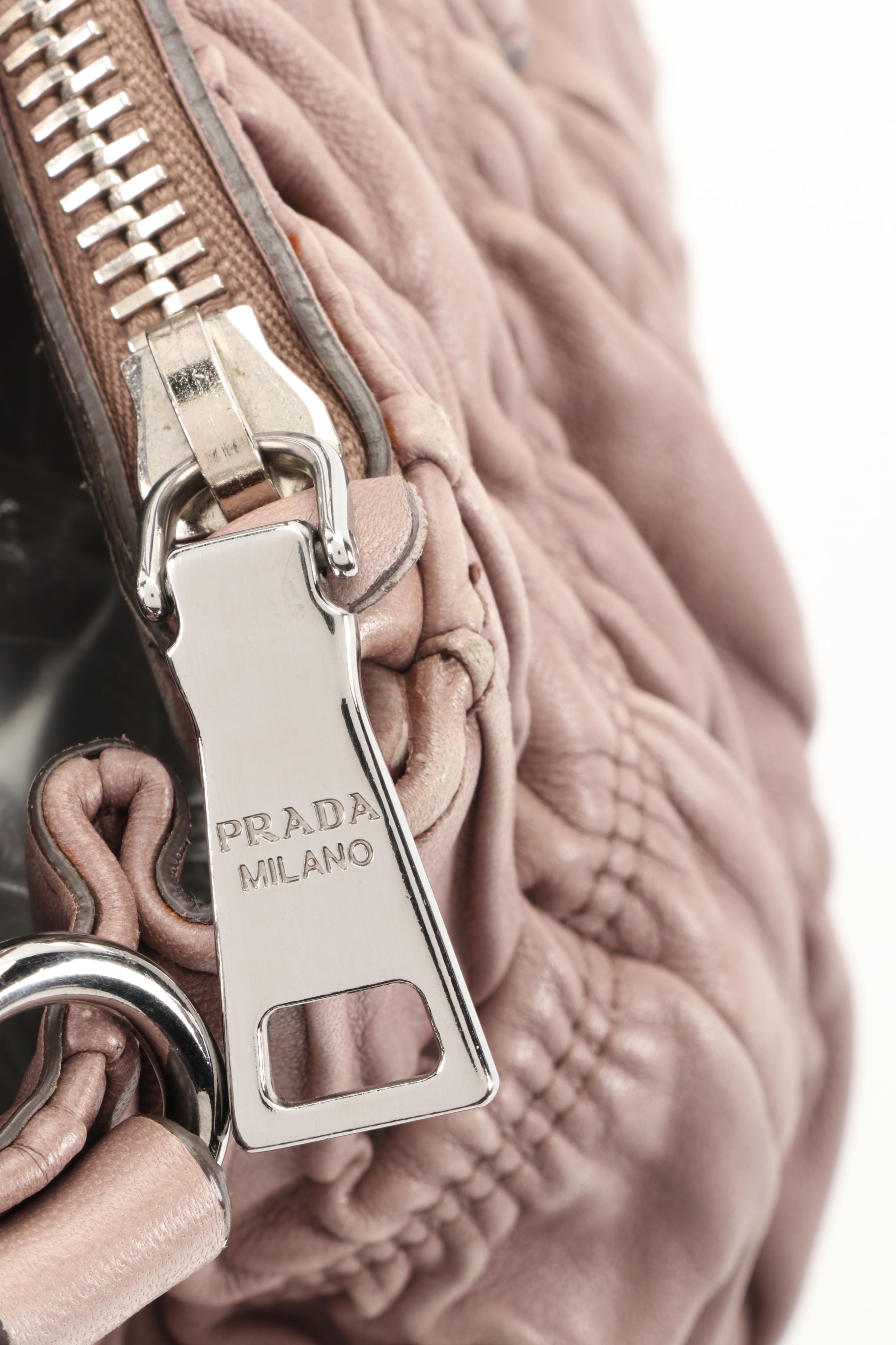 Prada Double Zip Large Tote Bag in Taupe Napa Gaufre Leather