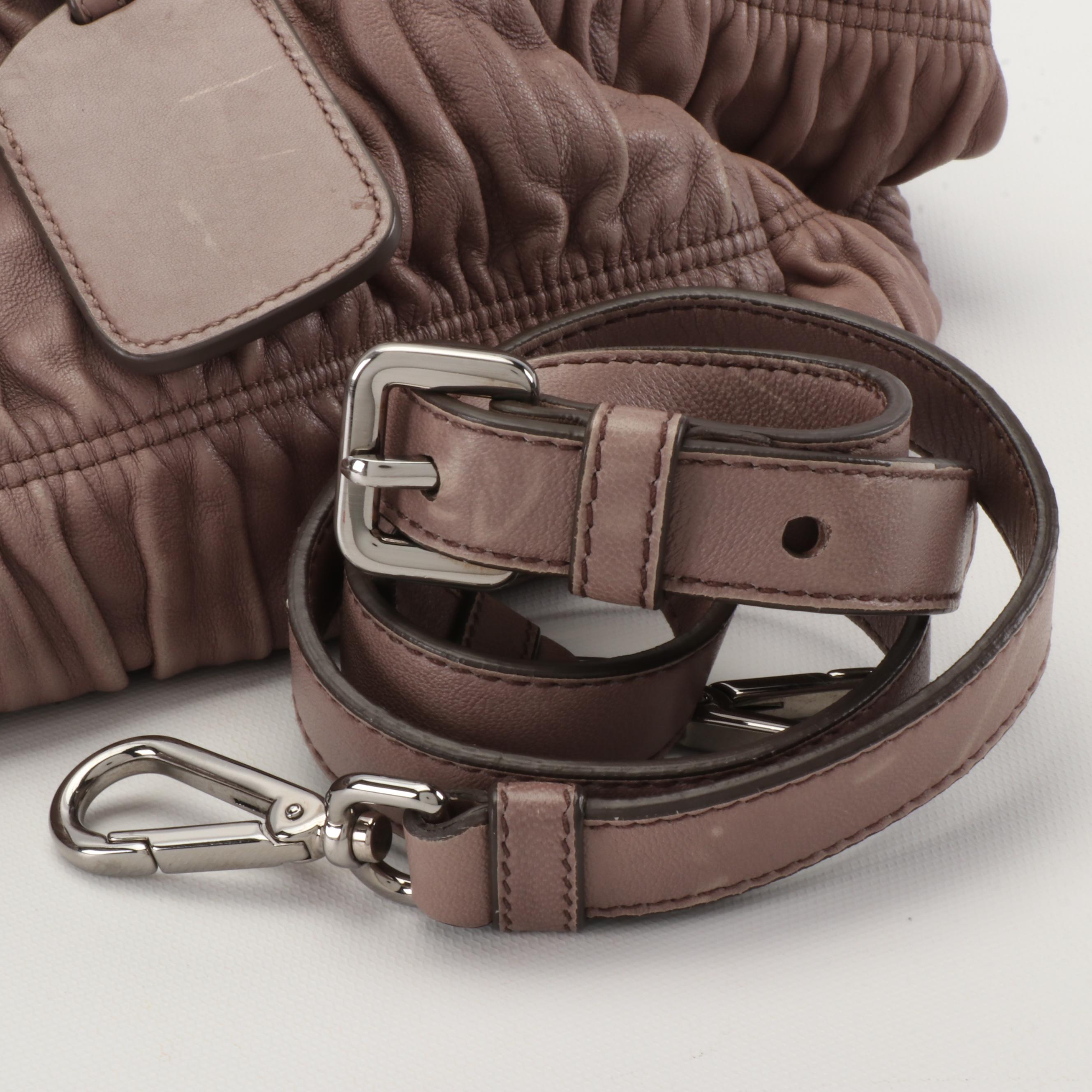 Prada Double Zip Large Tote Bag in Taupe Napa Gaufre Leather