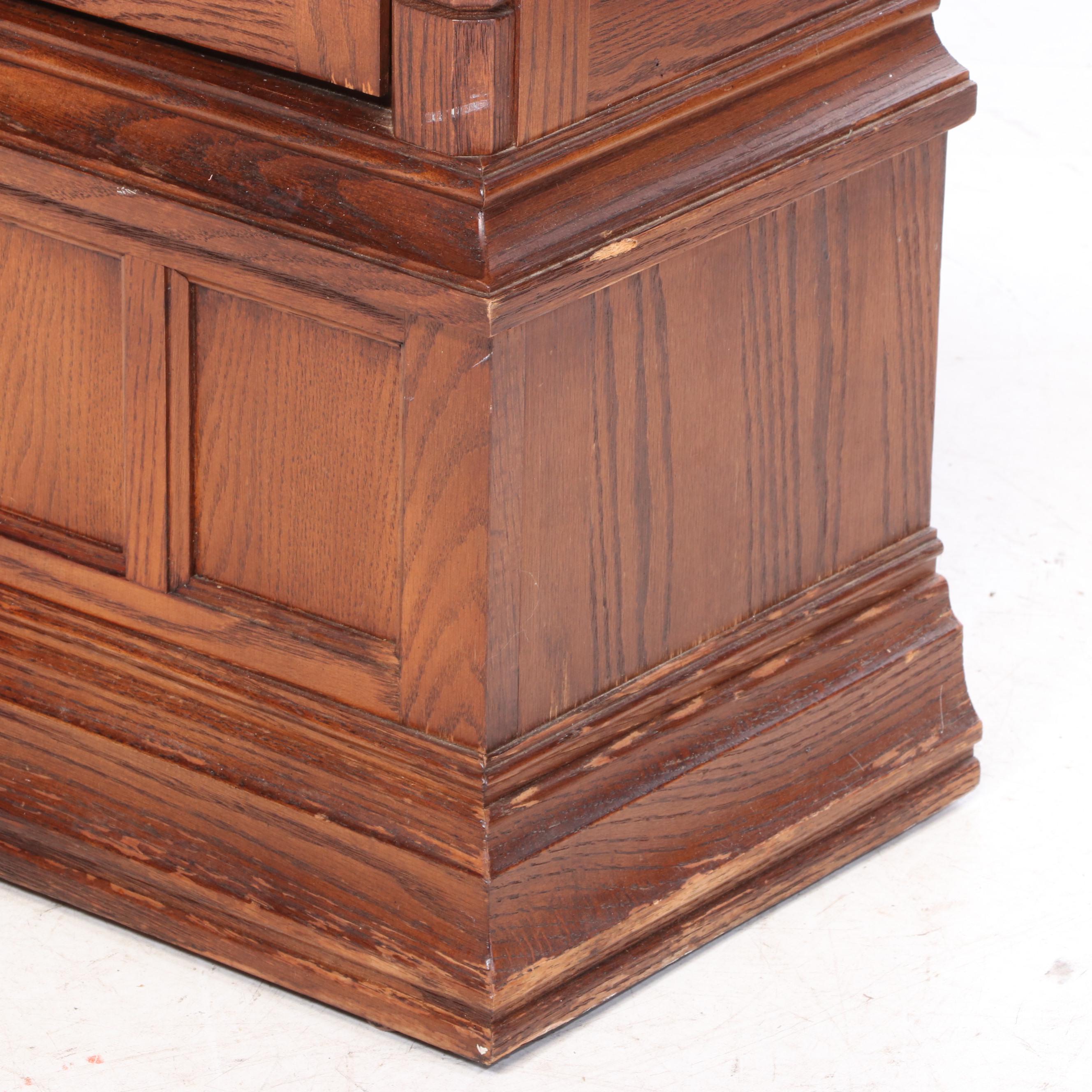 Ridgeway Oak Grandfather Clock with Moon Phase Dial, Mid to Late 20th Century