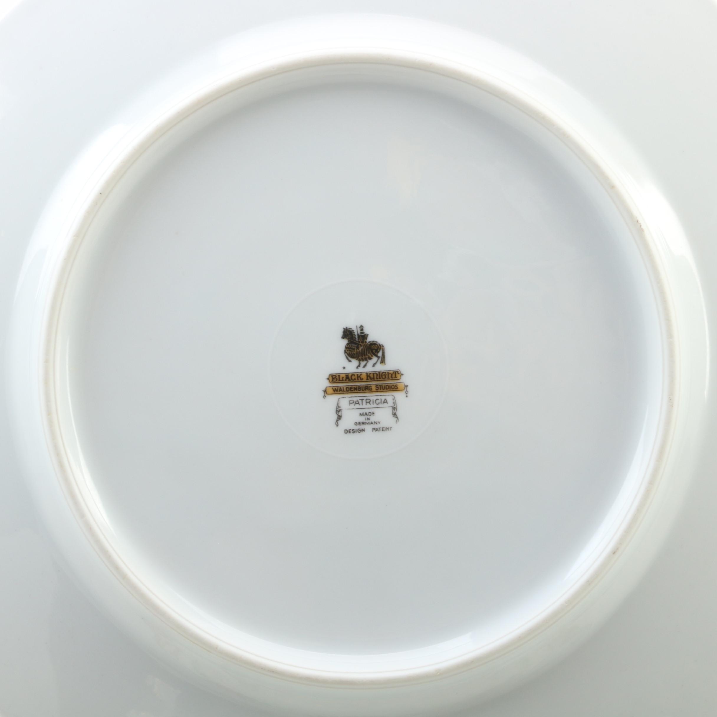 German Black Knight Waldenburg Studios "Patricia Brown"  Bone China Dinnerware