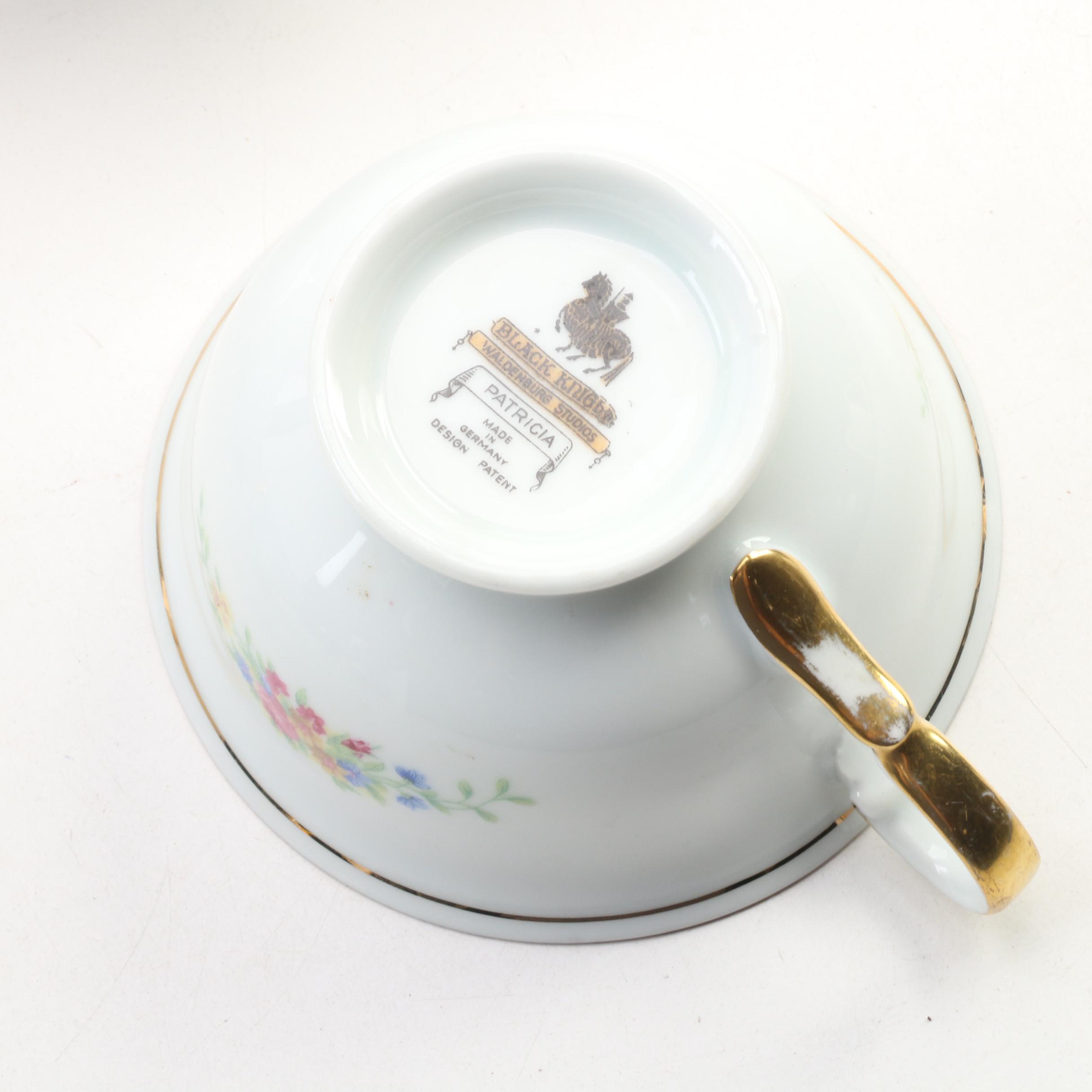 German Black Knight Waldenburg Studios "Patricia Brown"  Bone China Dinnerware