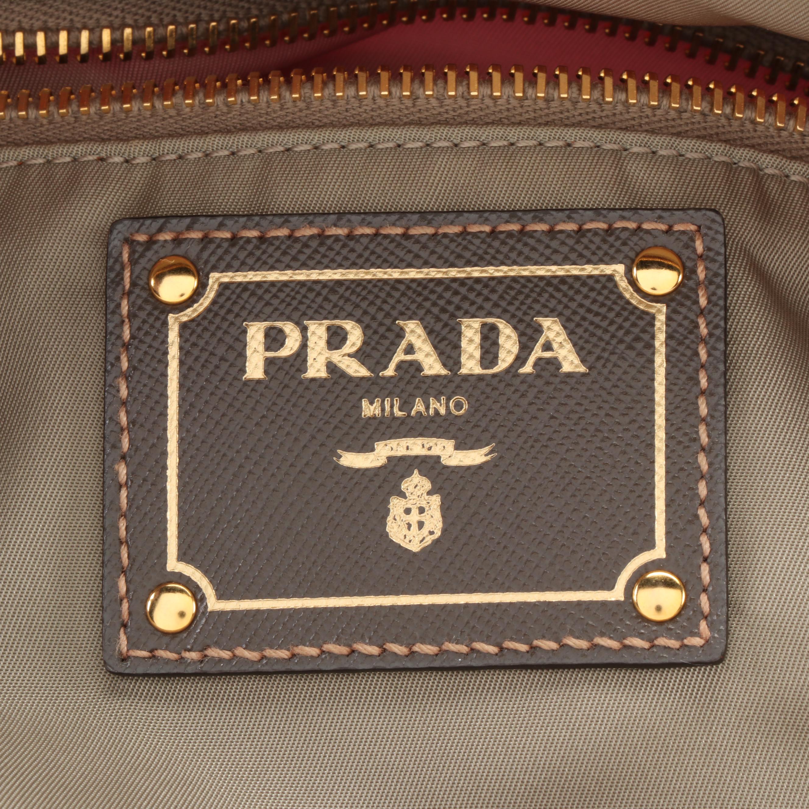 Prada Pink Nylon Tote with Saffiano Leather Trim