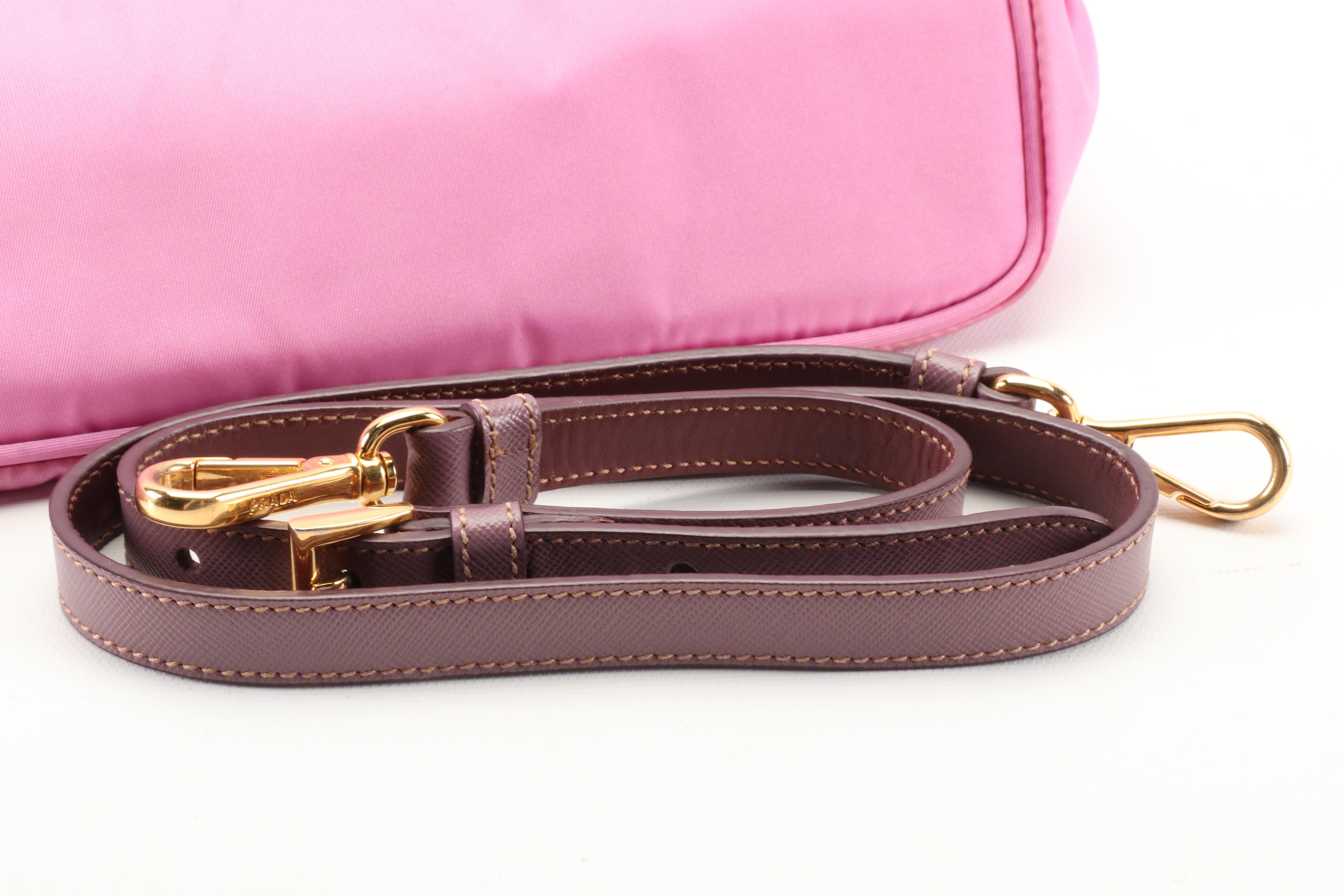 Prada Pink Nylon Tote with Saffiano Leather Trim