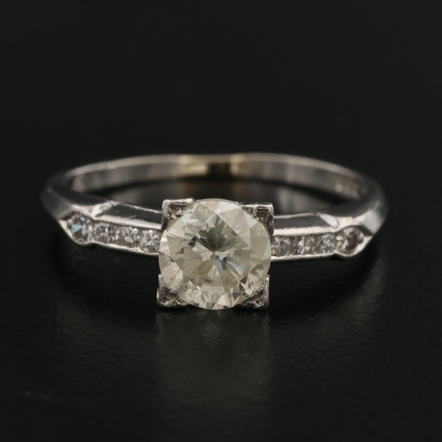 Vintage Platinum 1.00 CTW Diamond Ring
