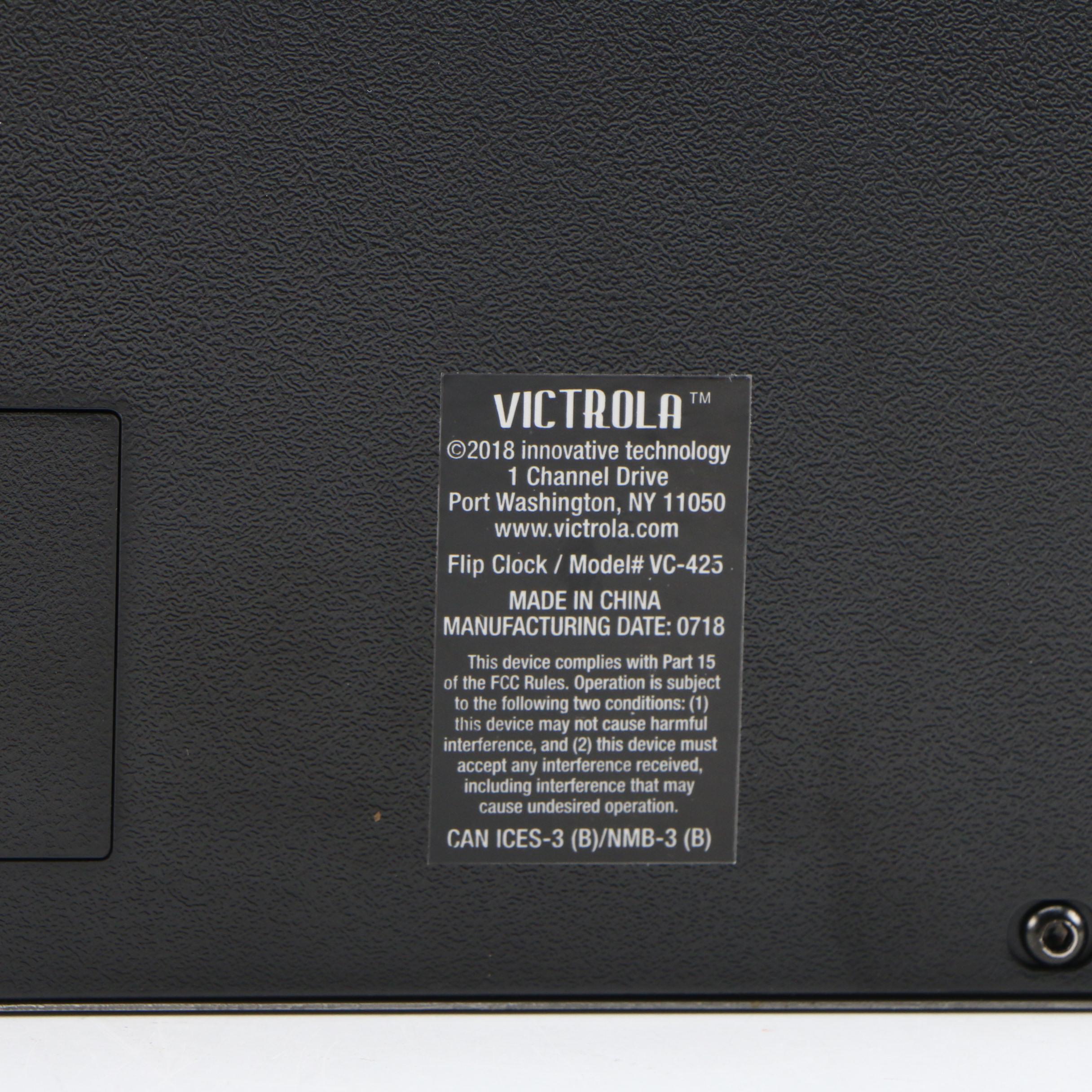 Victrola Classic Metal Flip Clock with Brushed Metal Finish