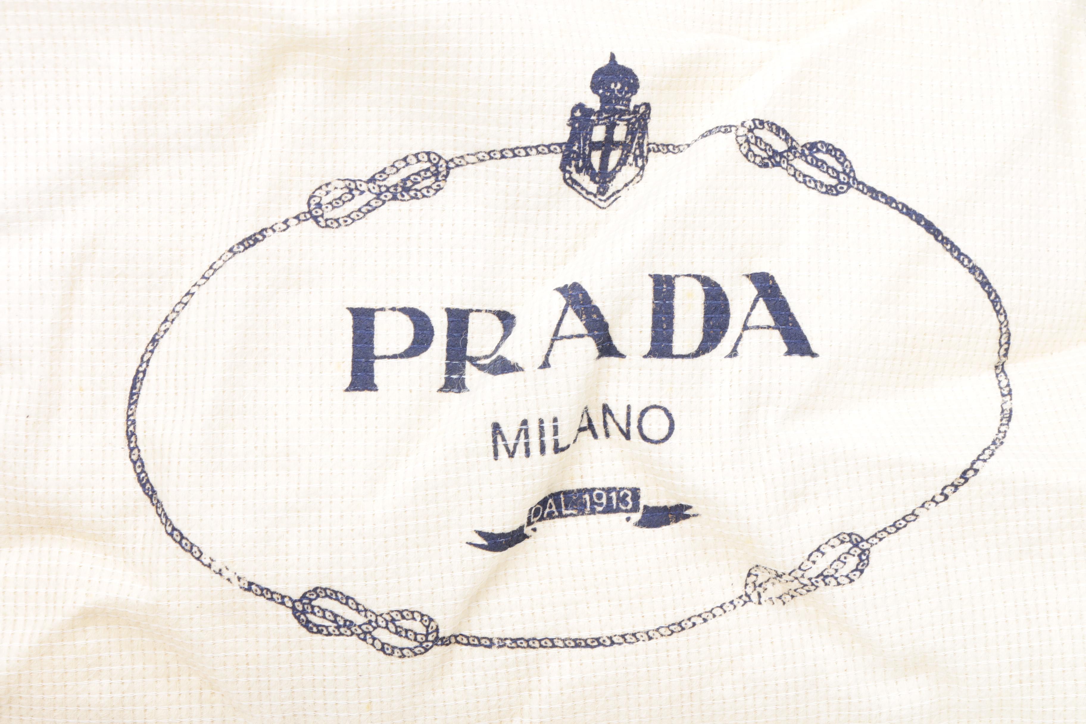 Prada Chain Strap Shoulder Bag in Black Tessuto Nylon