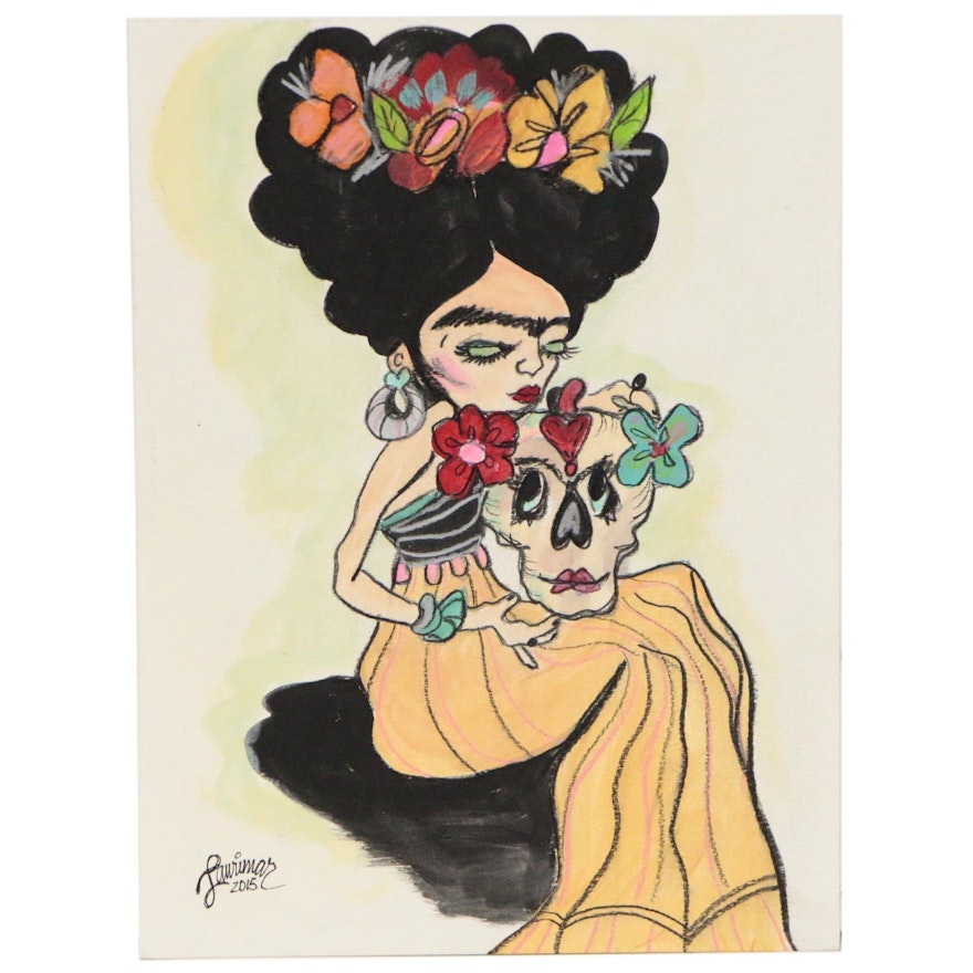 Laurimar Alicea Mixed Media Painting "Frida", 2015