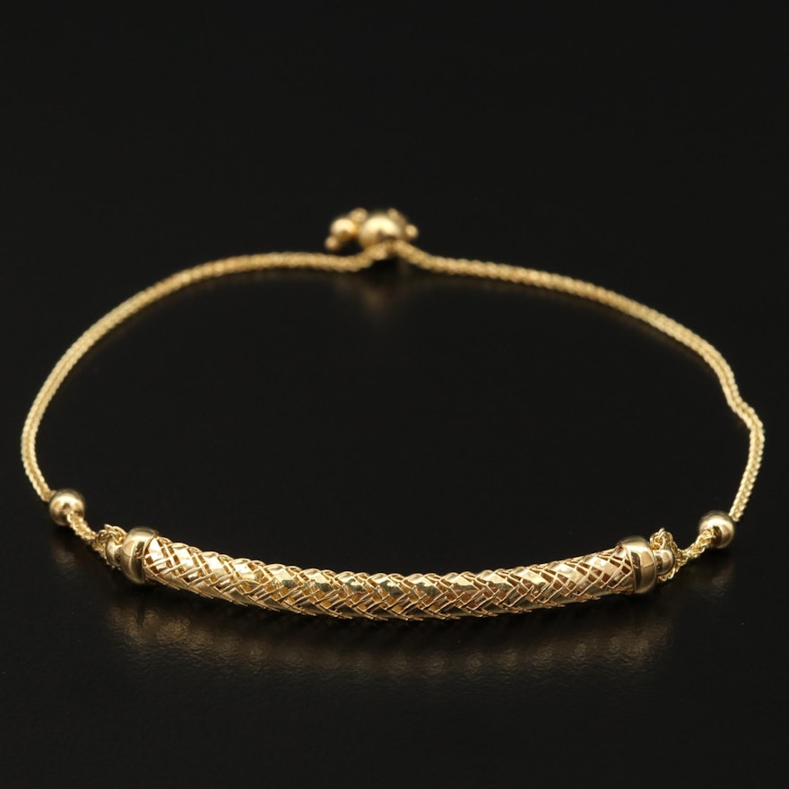 14K Bar Bolo Bracelet