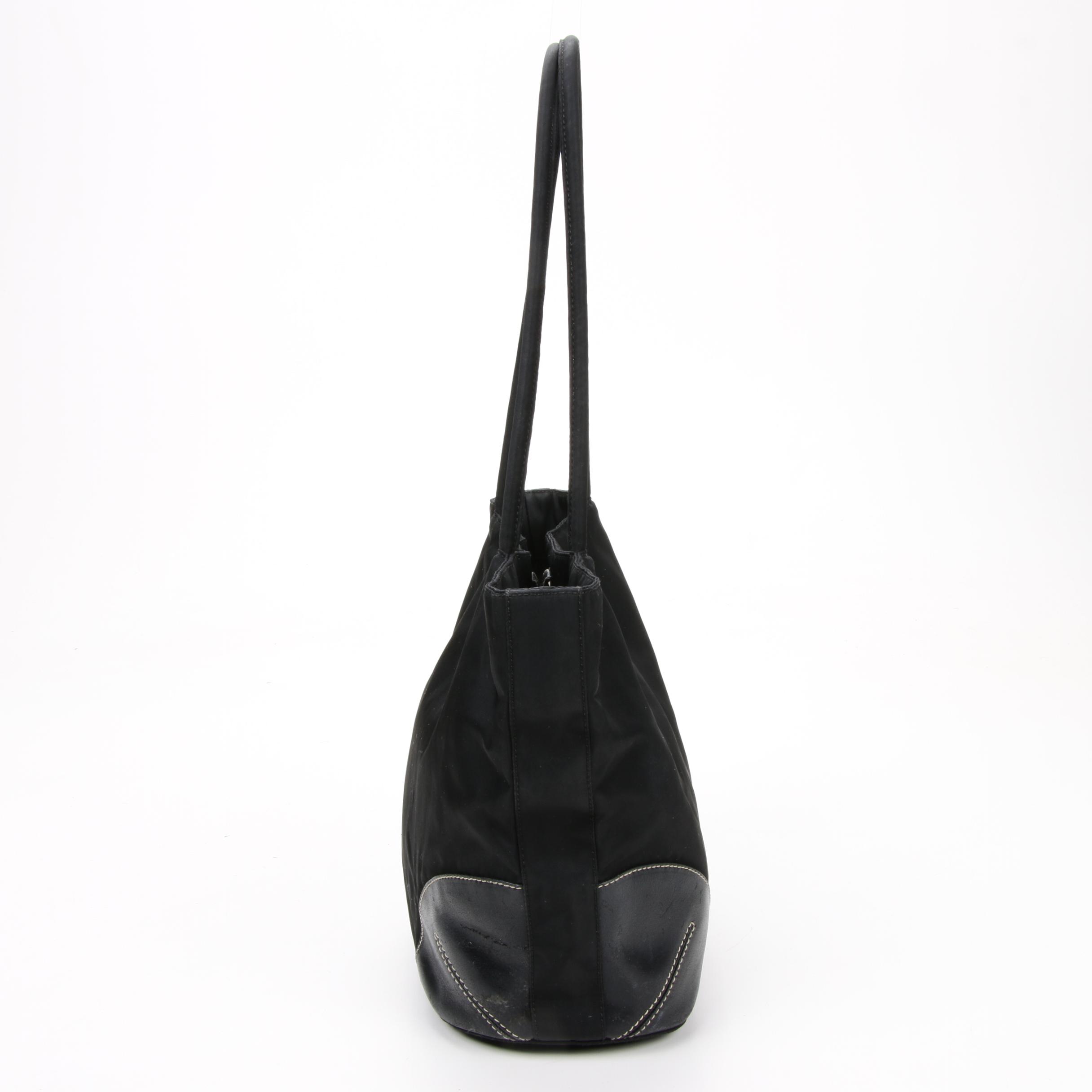 Prada Tote Bag in Black Tessuto Nylon and Leather
