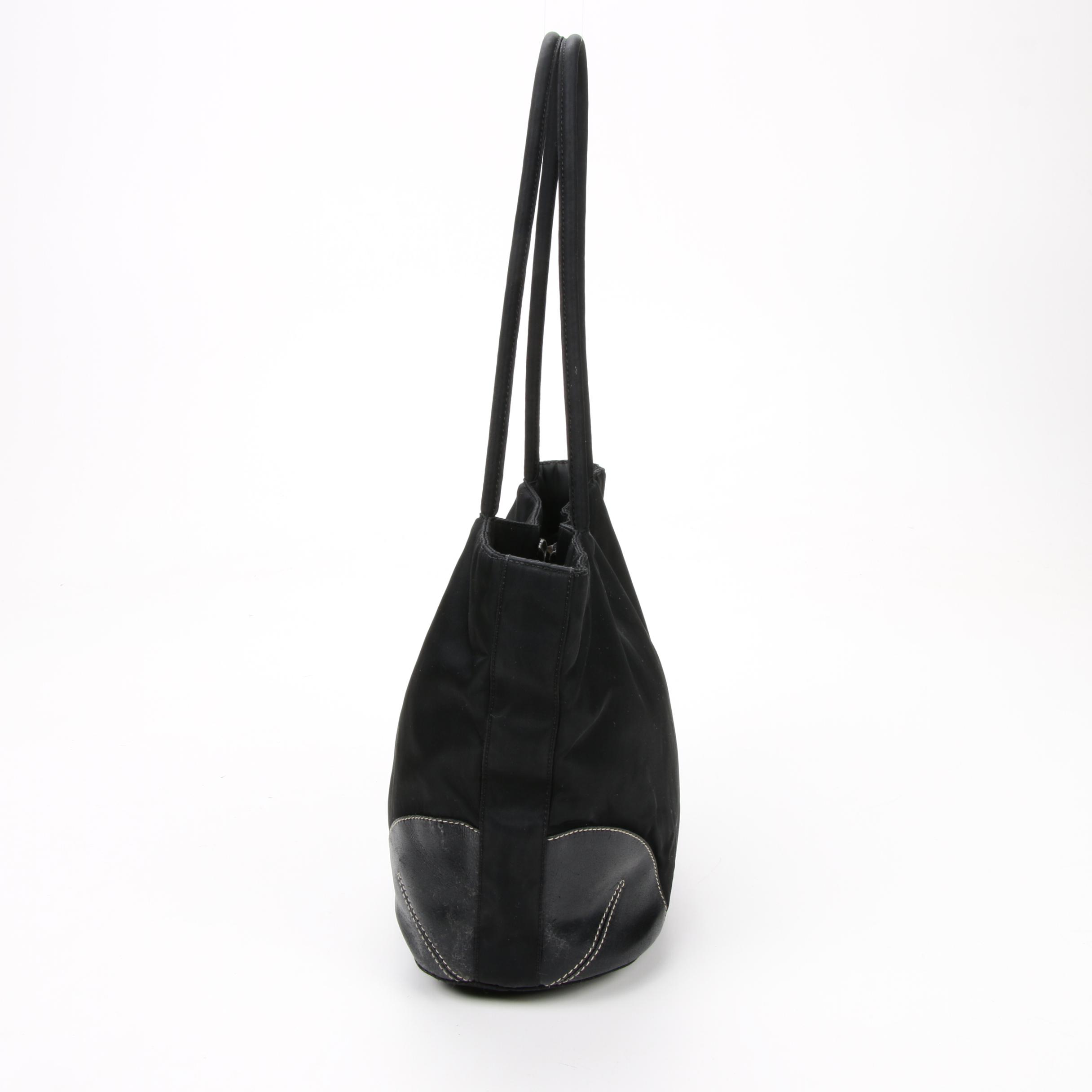 Prada Tote Bag in Black Tessuto Nylon and Leather