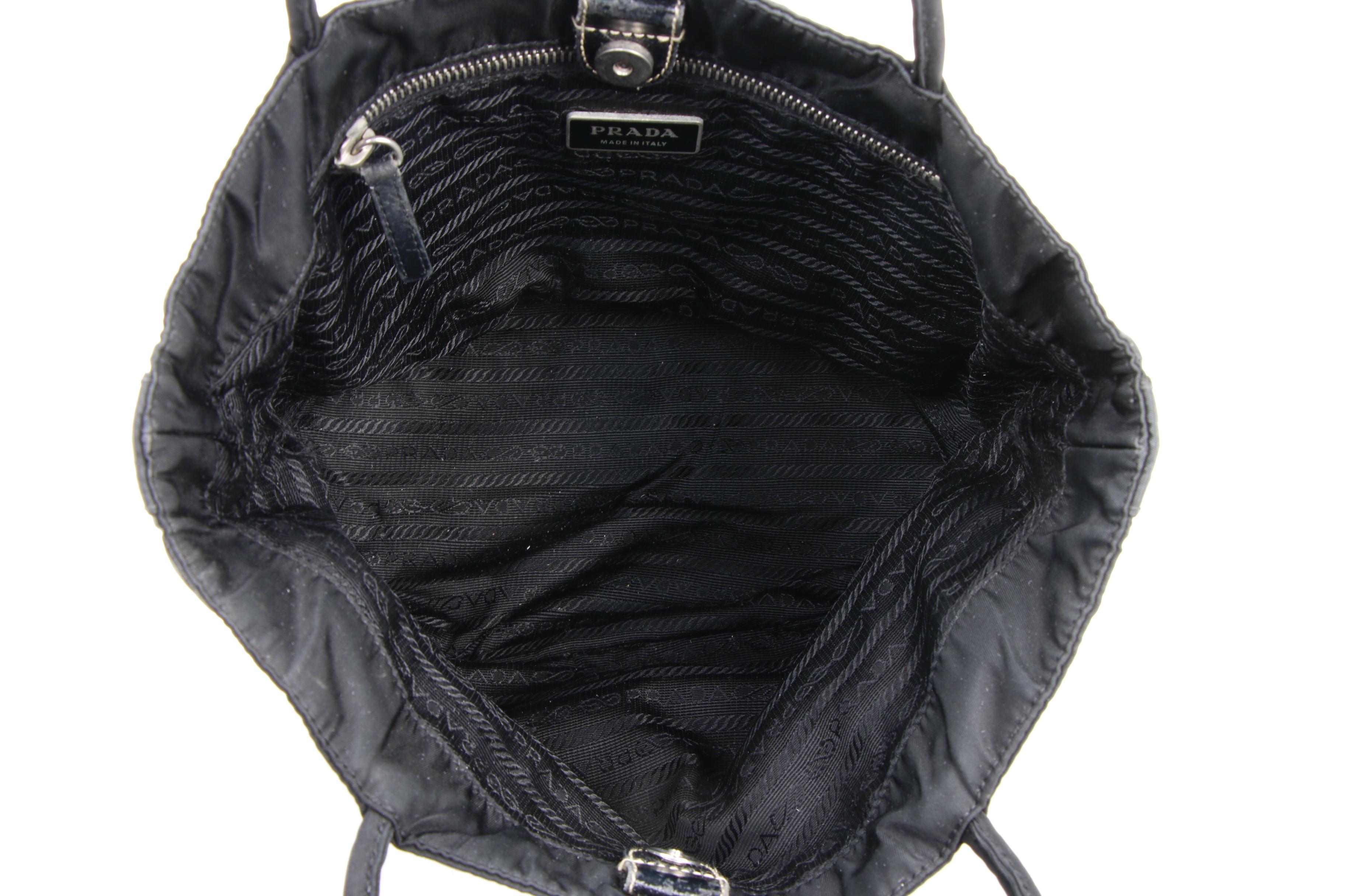 Prada Tote Bag in Black Tessuto Nylon and Leather