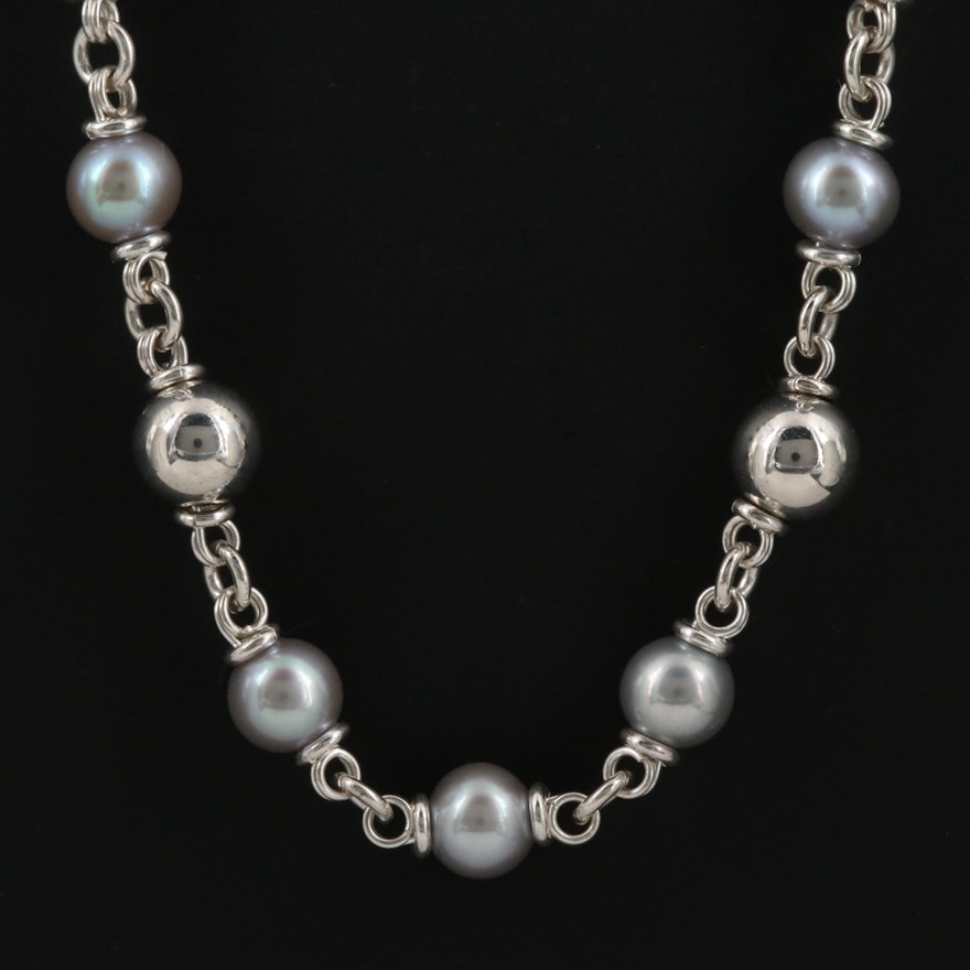 Michael Dawkins Sterling Pearl Necklace