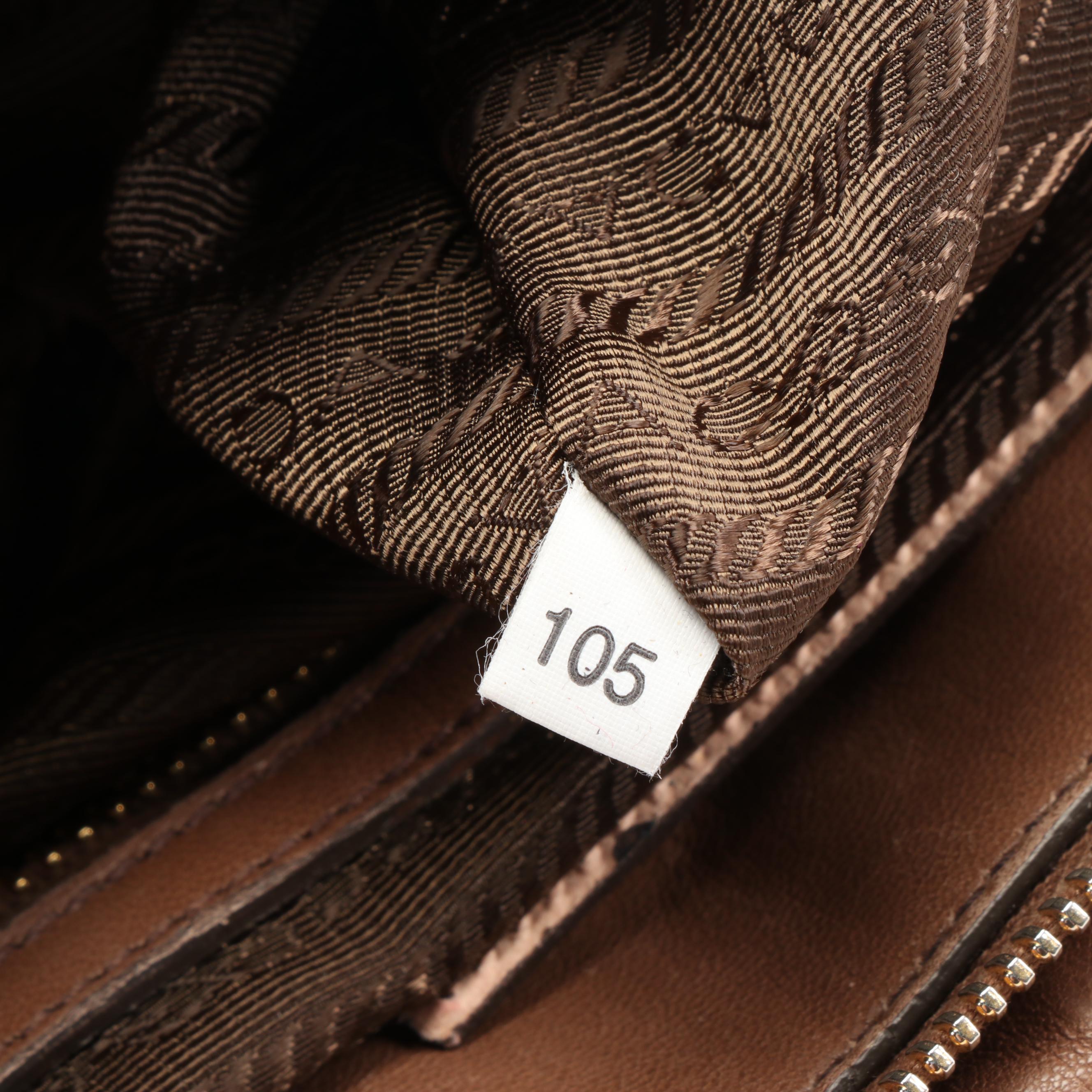 Prada Satchel Bag in Light Brown Napa Gaufre Leather