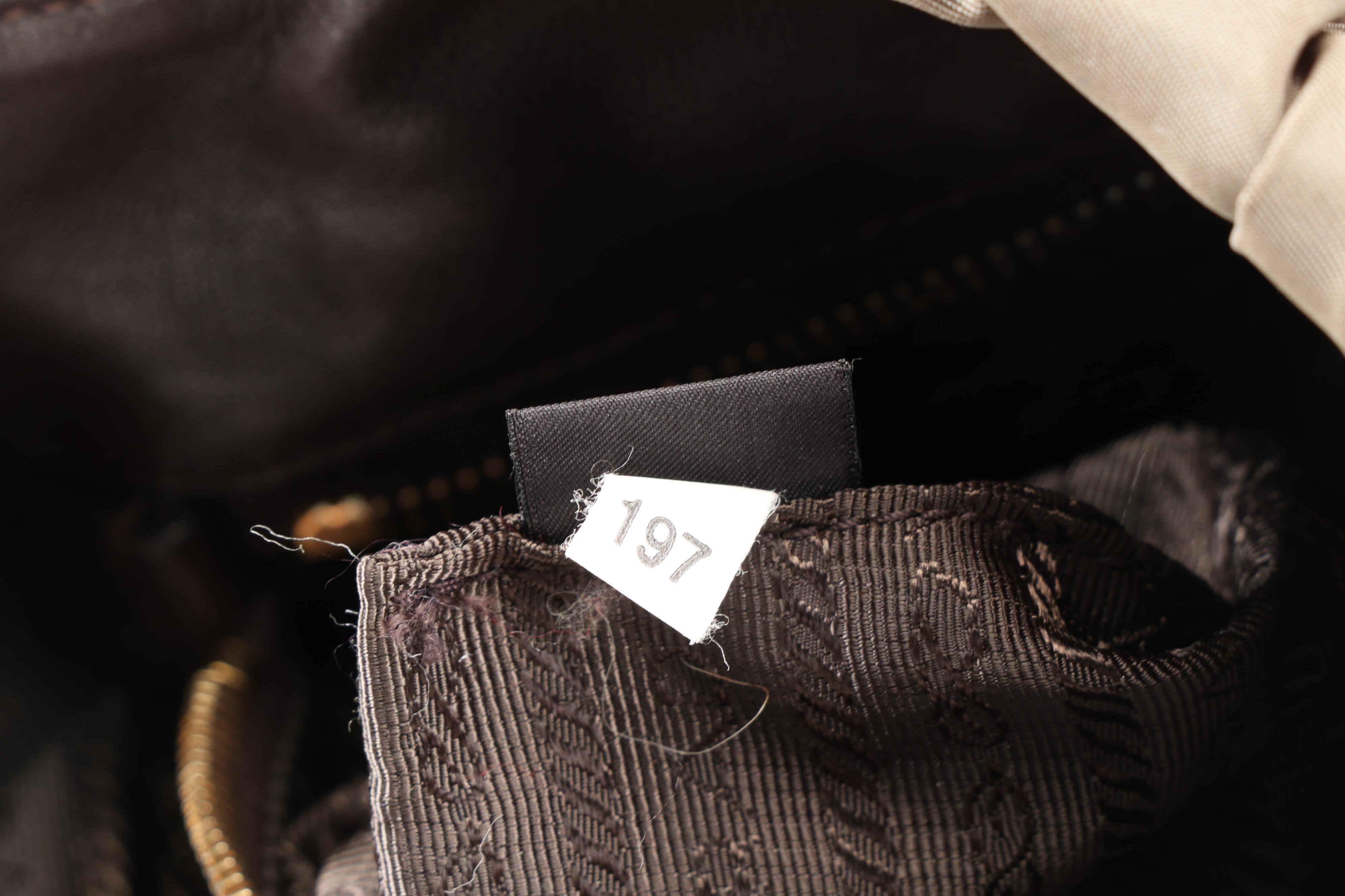 Prada Tote Bag in Fumo Gaufre Tessuto Nylon with Leather Trim