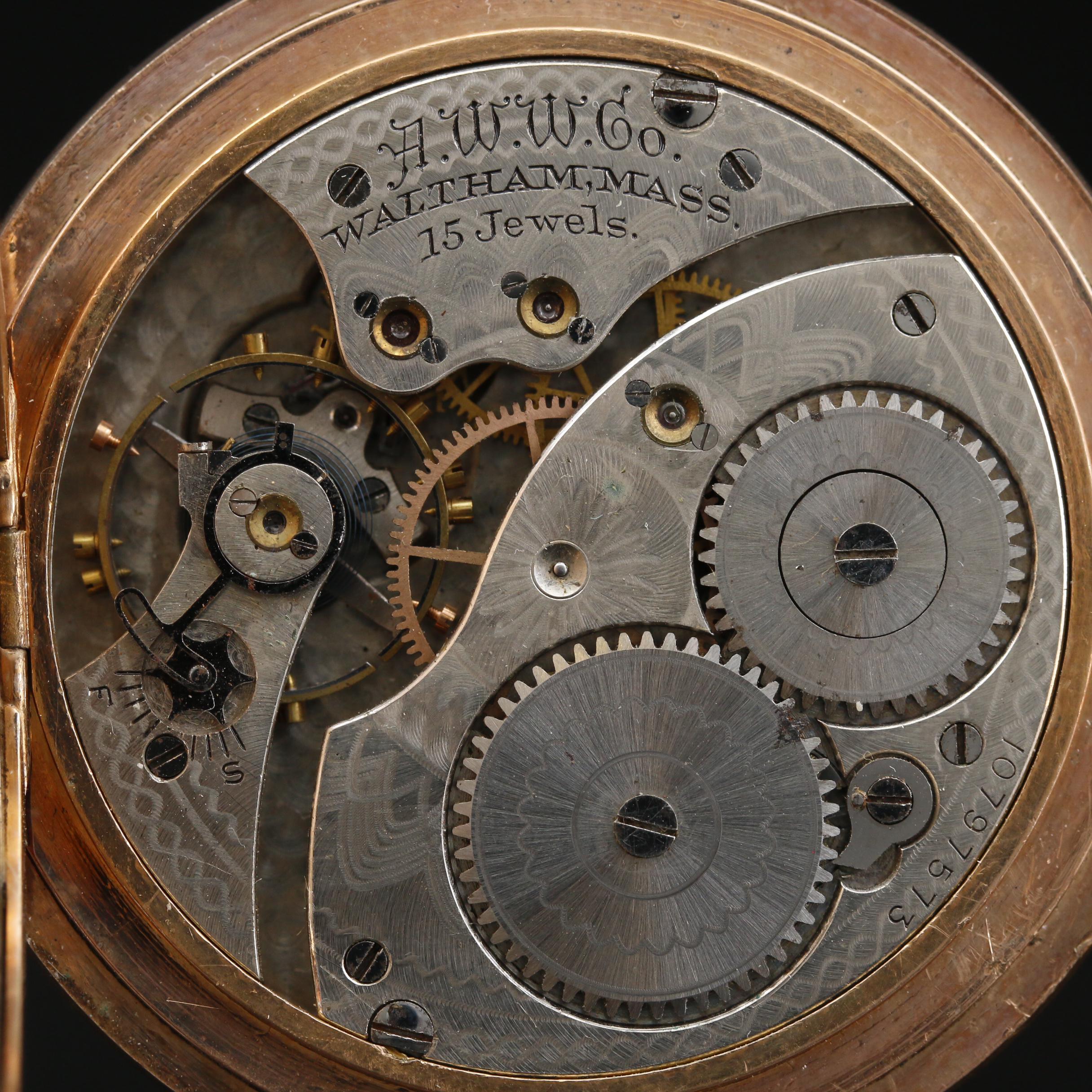 1901 Waltham Gold Filled Hunting Case Pocket Watch