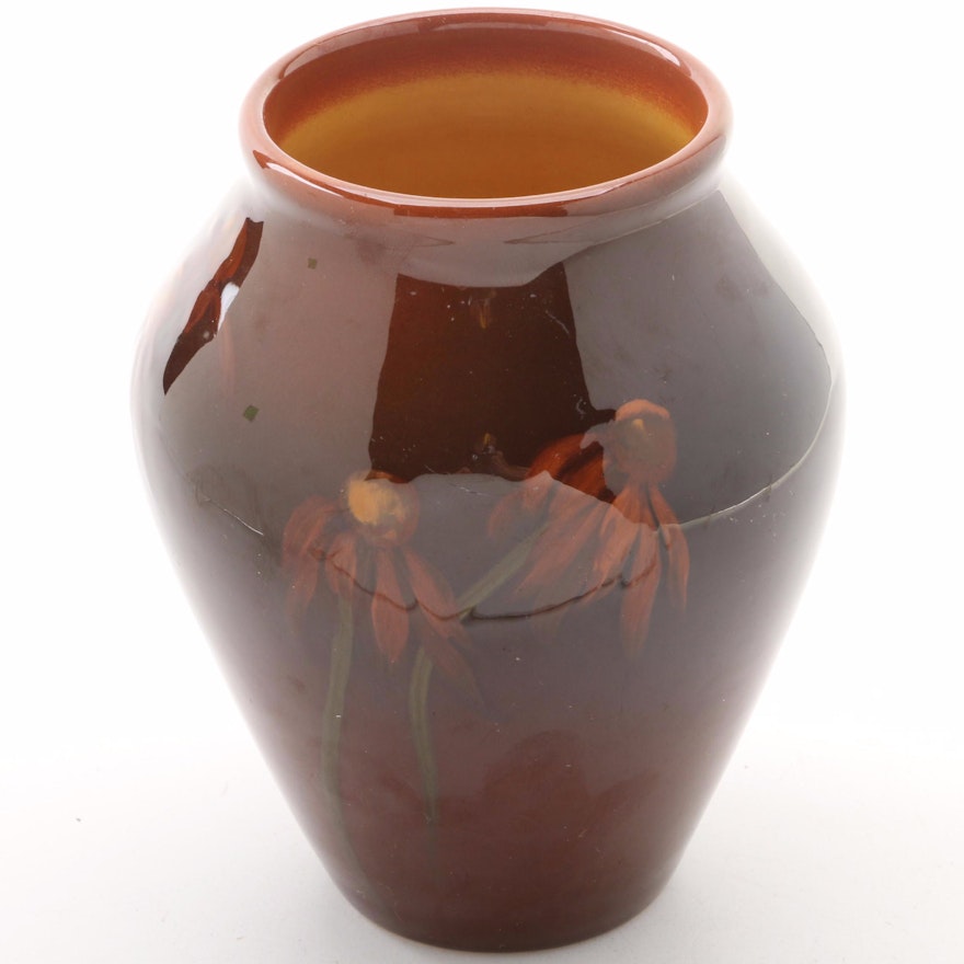 Edith Regina Felton Rookwood Pottery Brown Glazed Vase, 1900