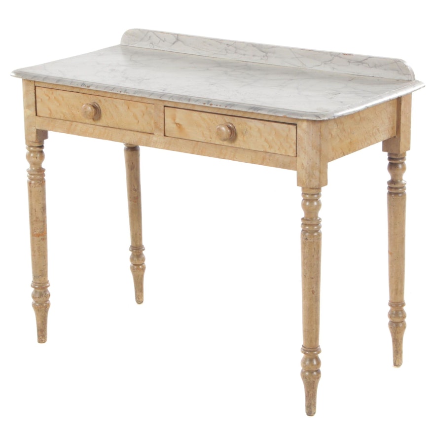Grained and Marbleized Pine Dressing Table, American or English, 19th Century
