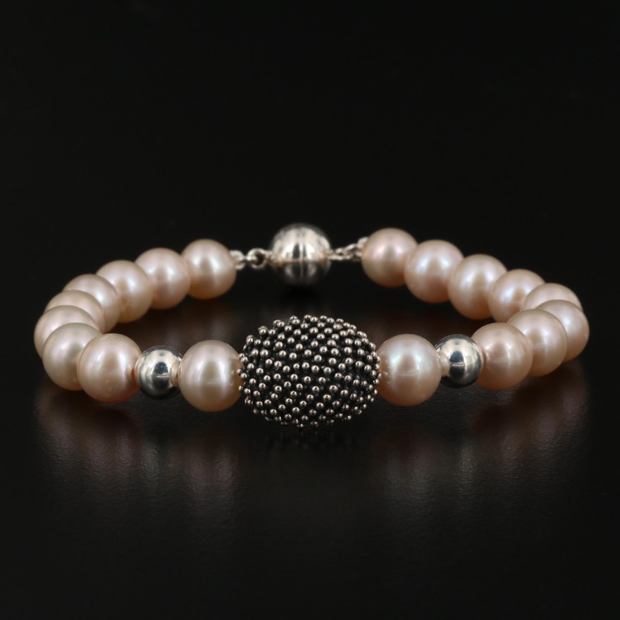 Michael Dawkins Sterling Silver Pearl Bracelet