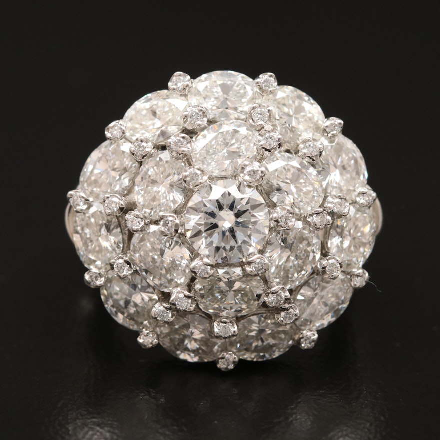 Charles Krypell Platinum 5.50 CTW Diamond Cluster Ring